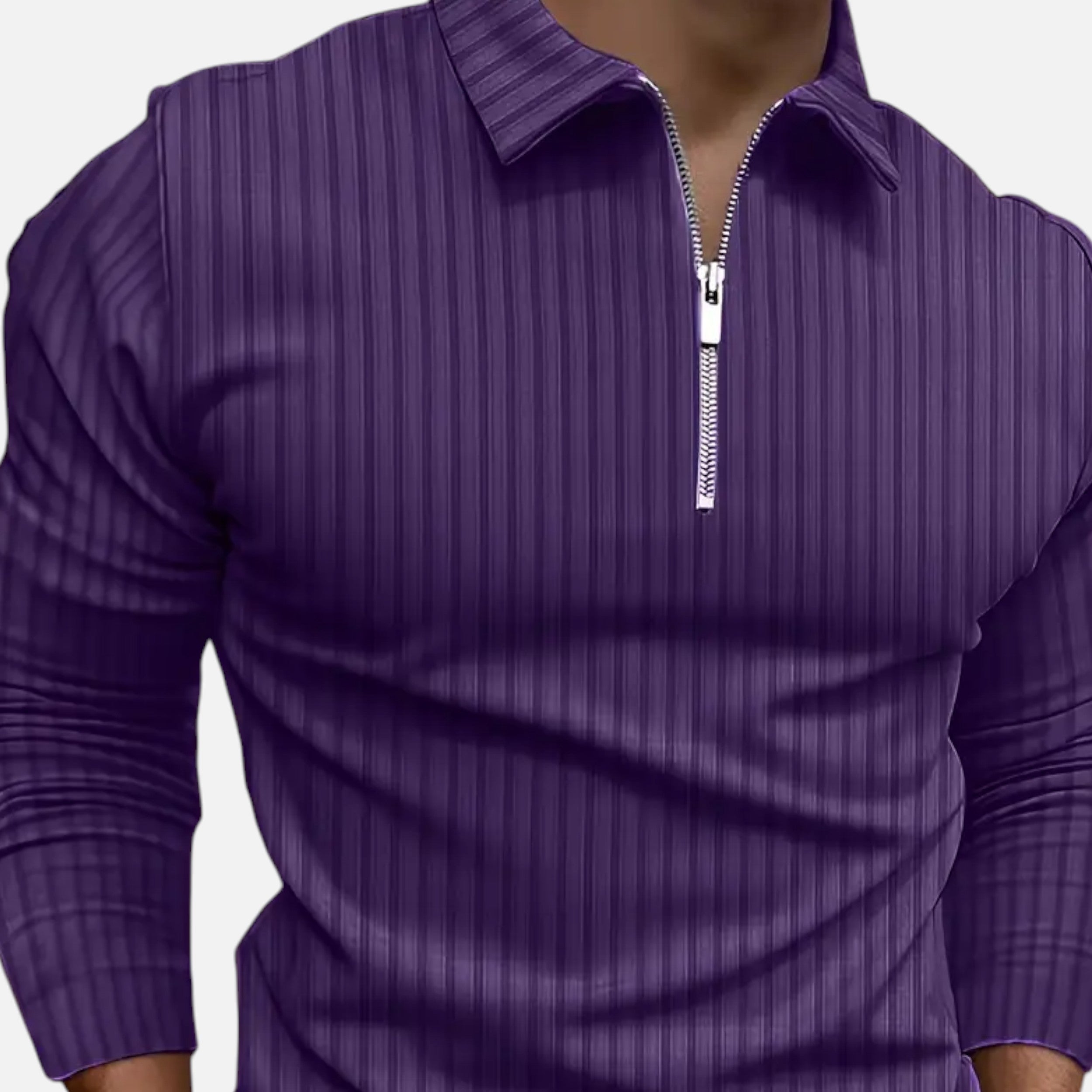 Belavoire | Men’s Ribbed Golf Polo with Zip Lapel