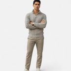 Belavoire | Men’s Zip Henley Sweater with Stand Collar
