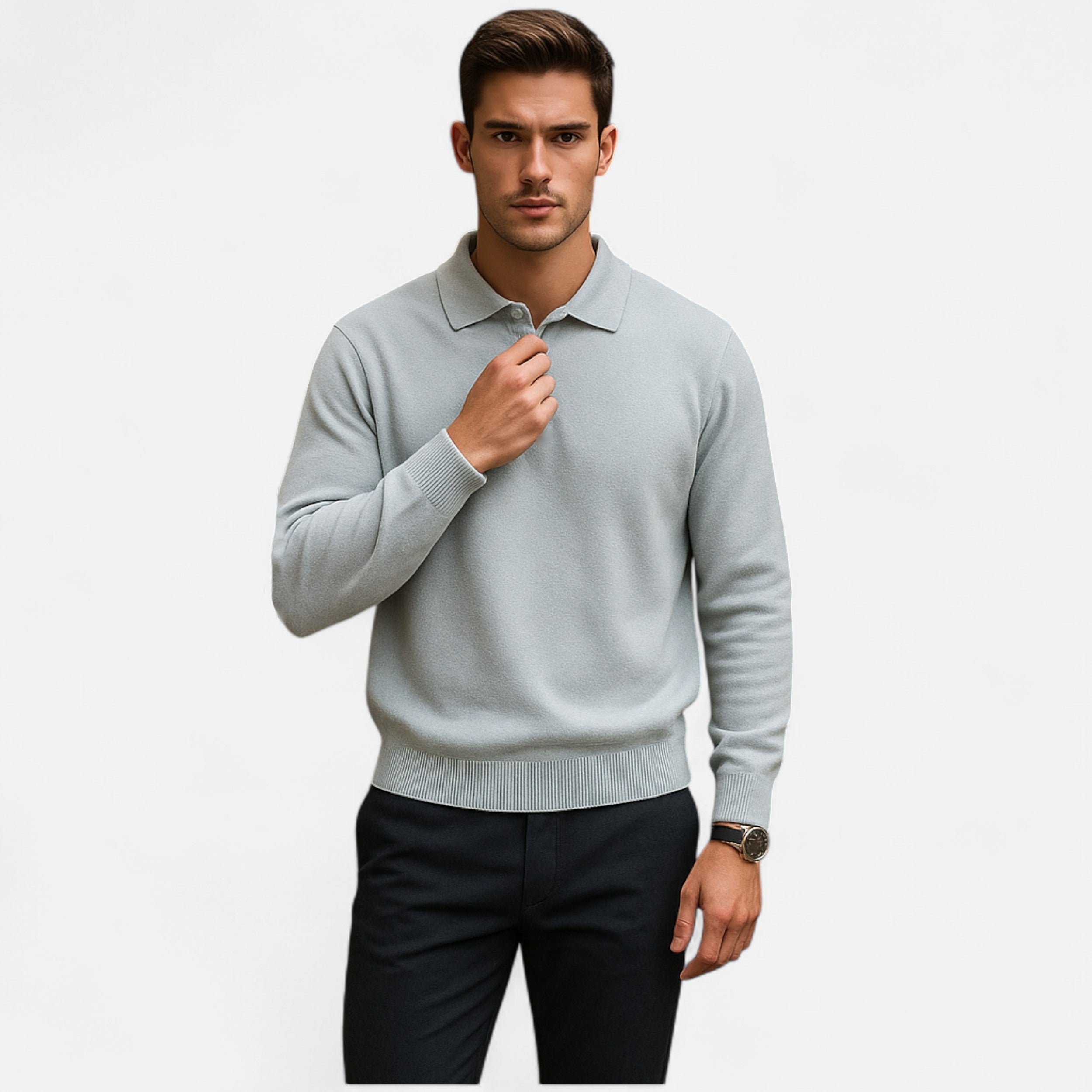 Belavoire | Men’s Knit Polo Sweater Autumn/Winter Classic