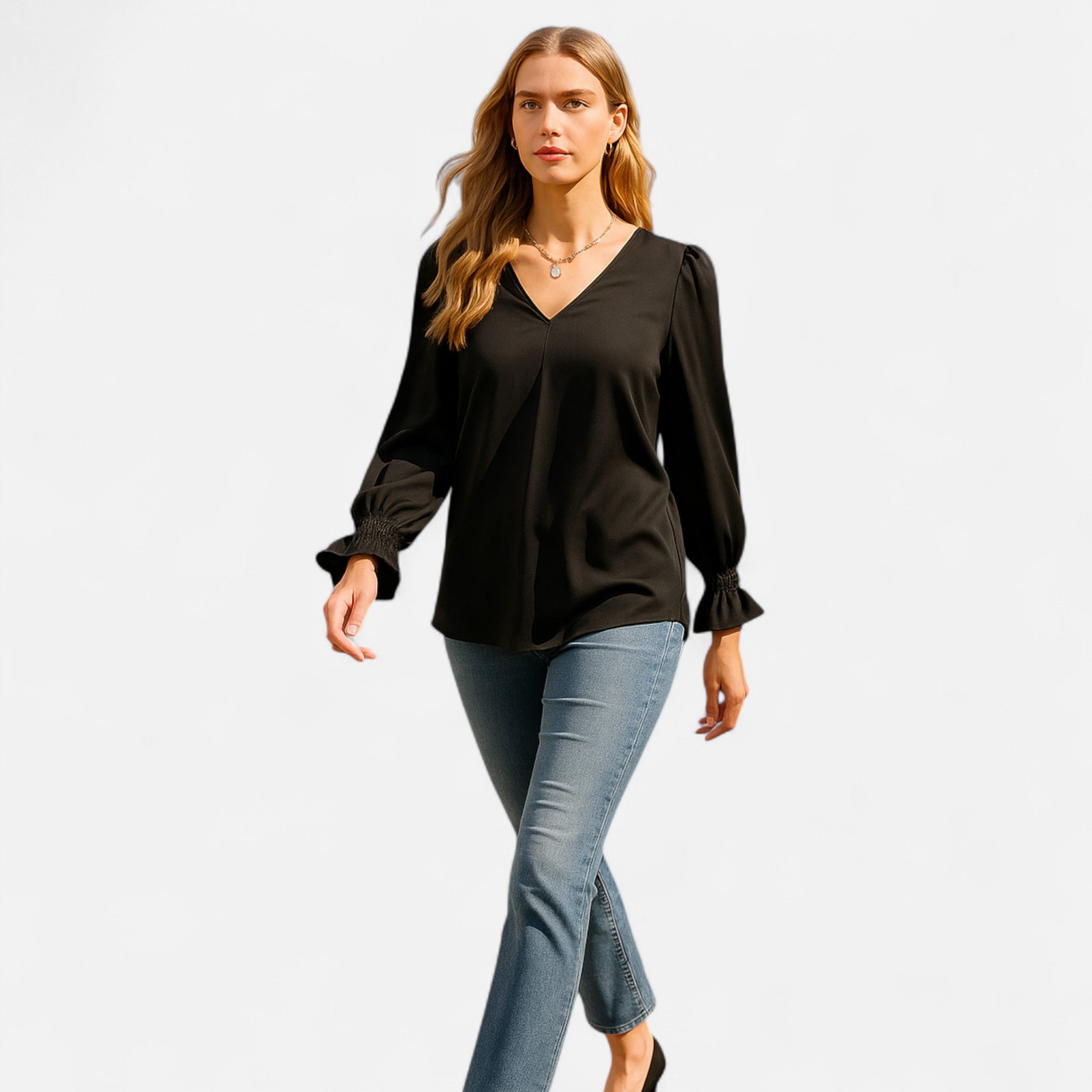 Belavoire | Women’s Chiffon V-Neck Blouse Classic