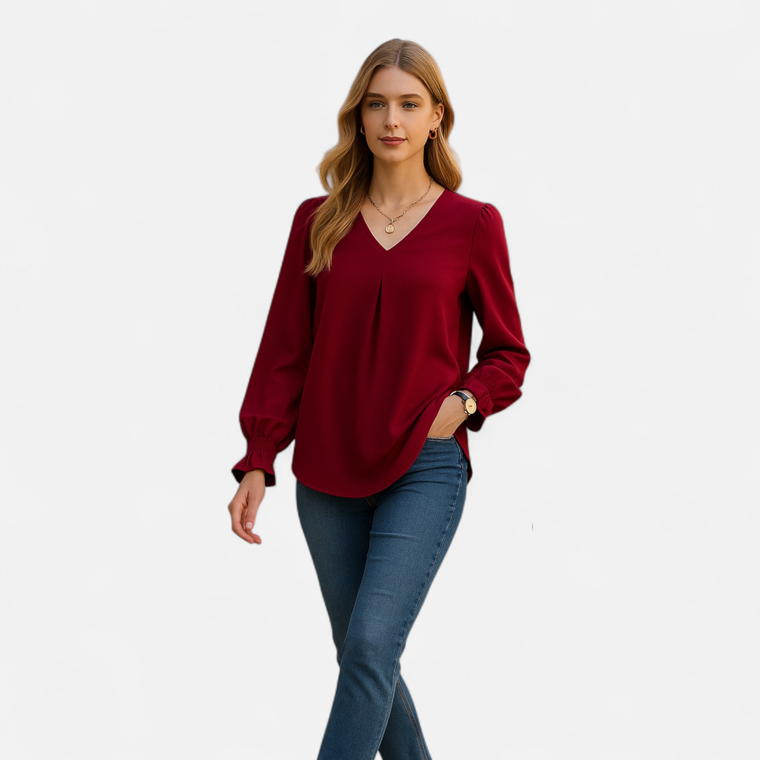 Belavoire | Women’s Chiffon V-Neck Blouse Classic
