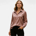 Belavoire | Women’s Satin Lace-Up Blouse Elegance