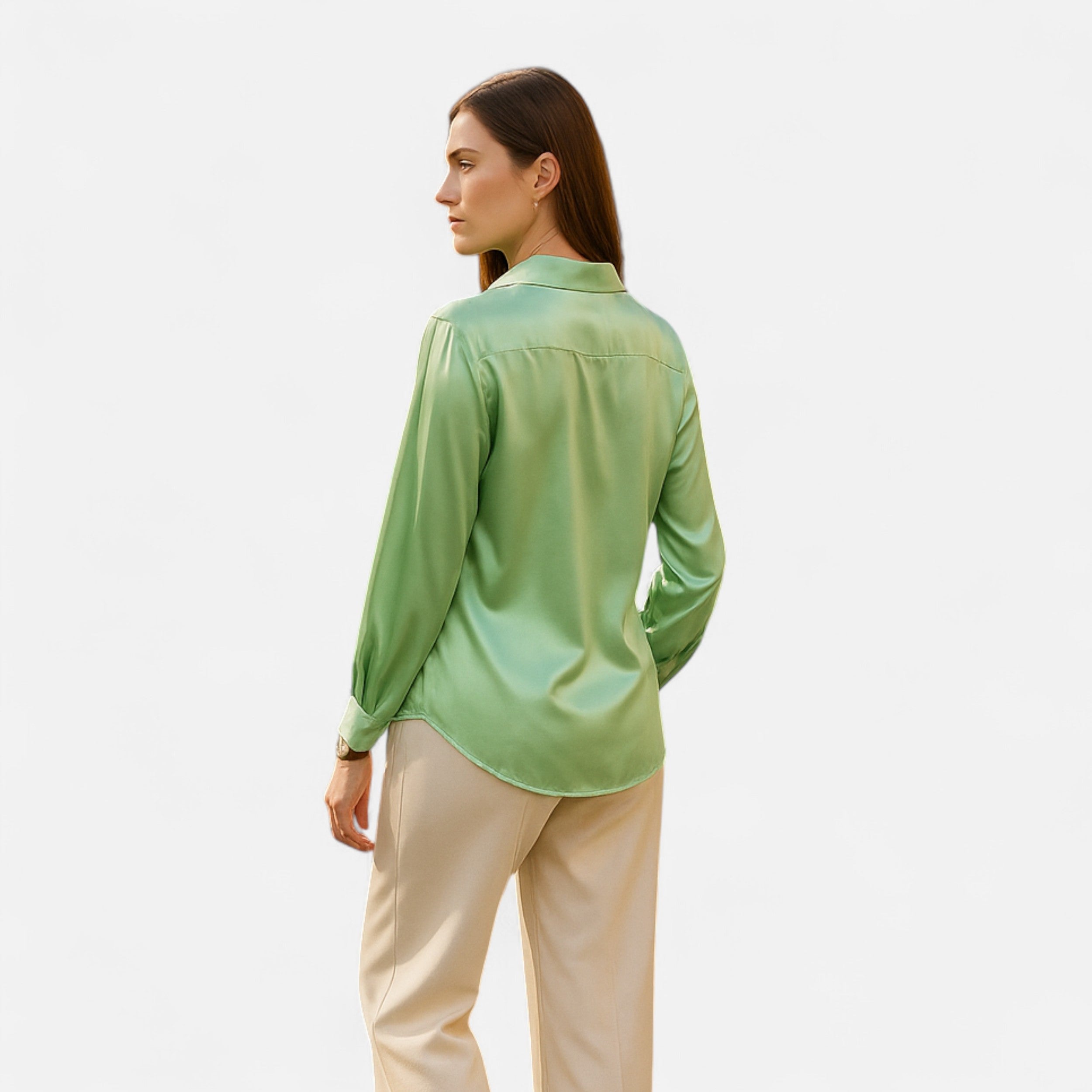 Belavoire | Women’s Satin Lace-Up Blouse Elegance