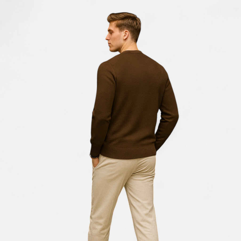 Belavoire | Men’s Classic V-Neck Sweater Rayon Blend