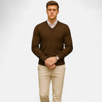 Belavoire | Men’s Classic V-Neck Sweater Rayon Blend