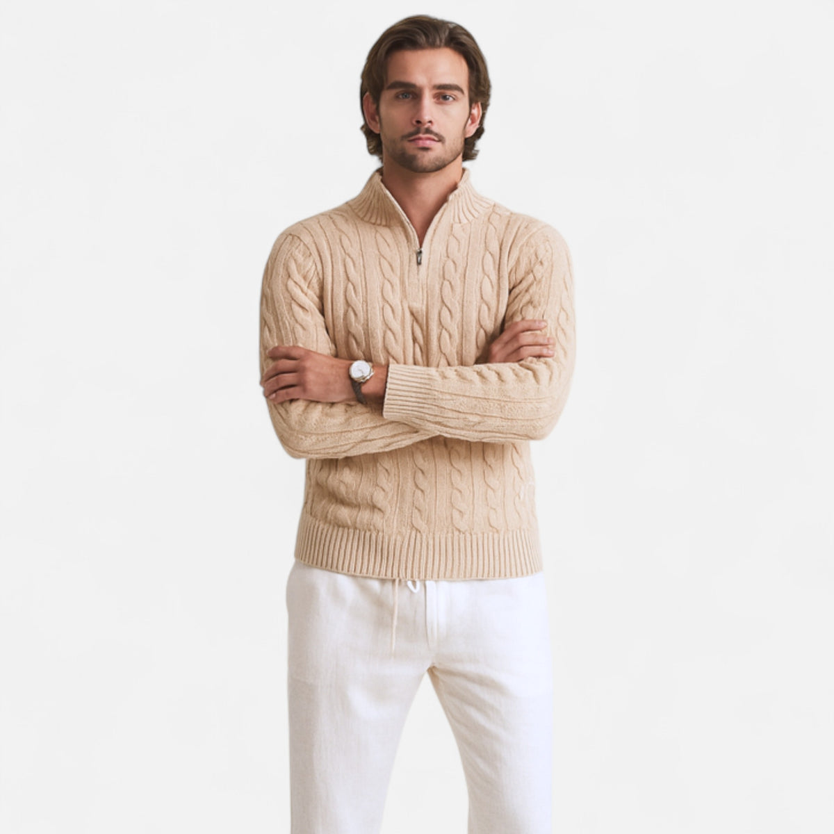 Belavoire | Men’s Half-Zip Cotton Sweater Classic