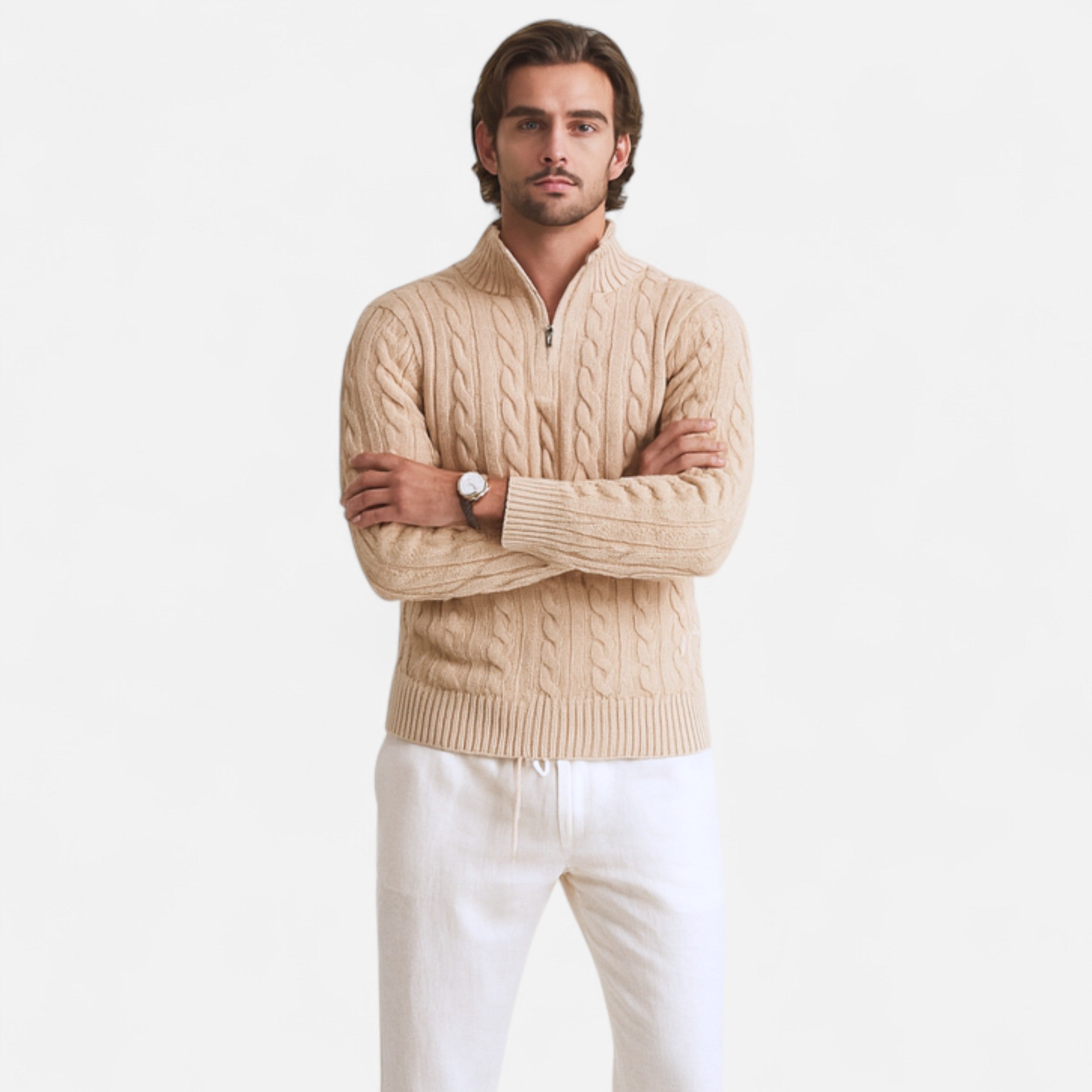 Belavoire | Men’s Half-Zip Cotton Sweater Classic