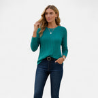Belavoire | Women’s Elegant Ribbed Long Sleeve Shirt