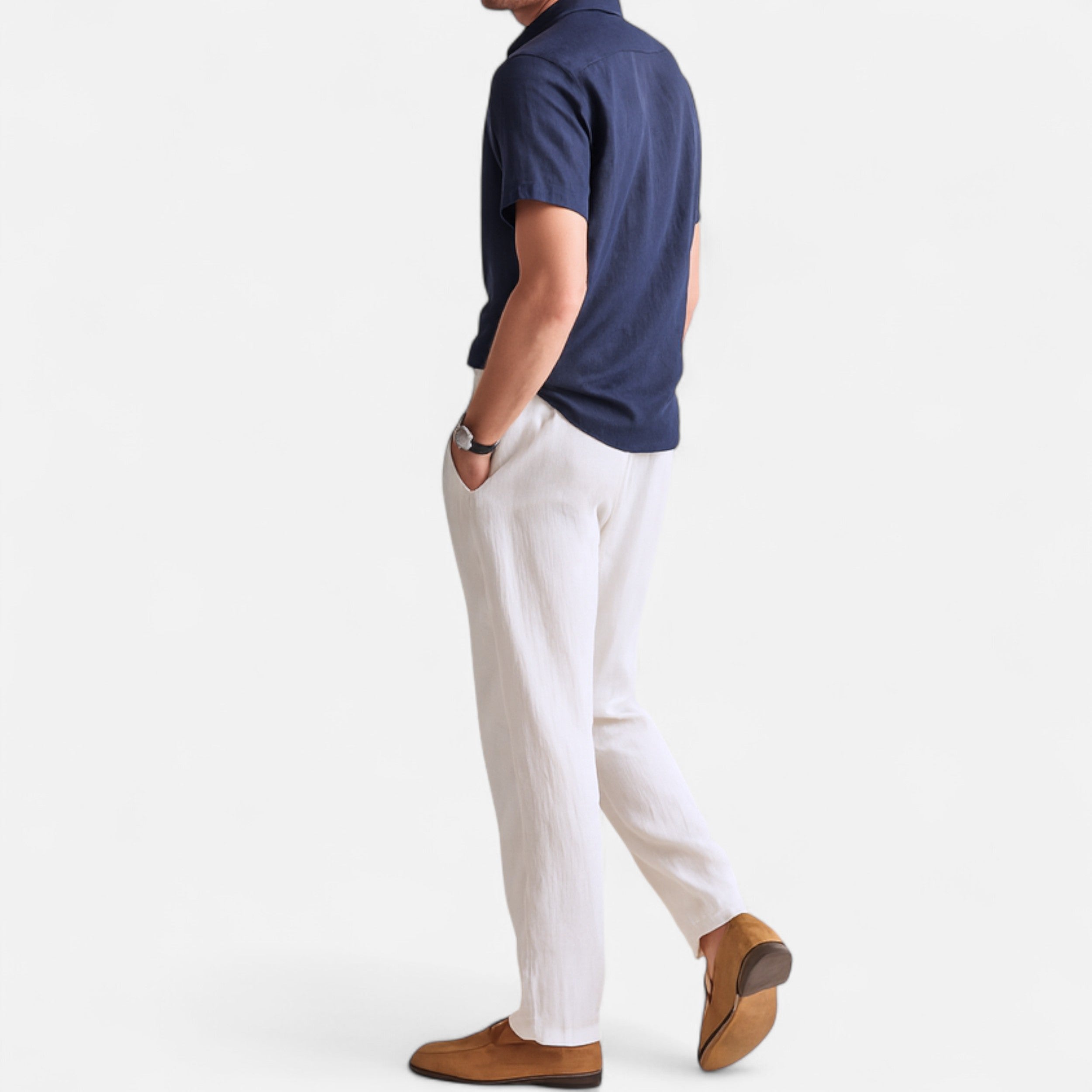 Belavoire | Men’s Loose Fit Linen Trousers Classic