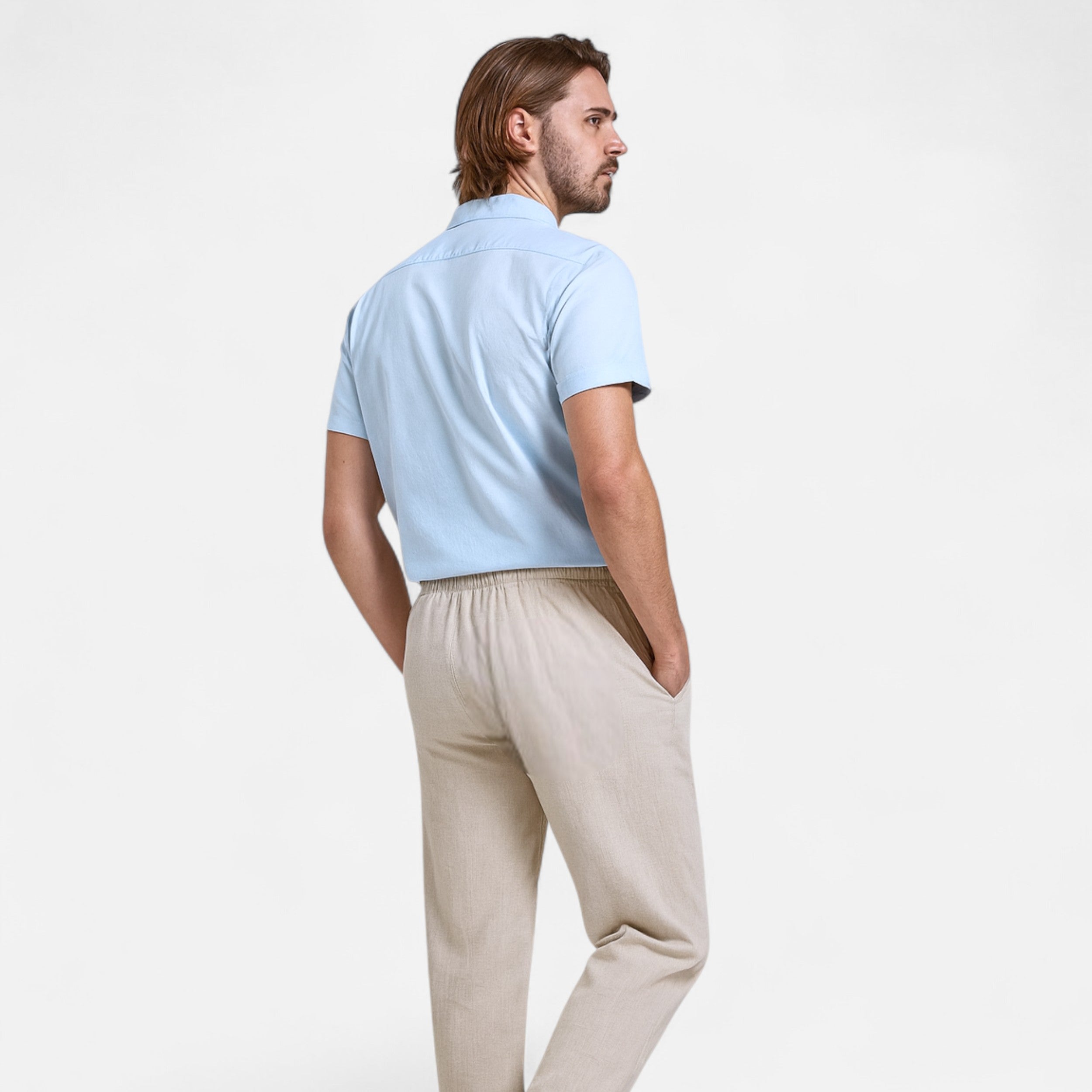 Belavoire | Men’s Linen Short-Sleeved Shirt Riviera