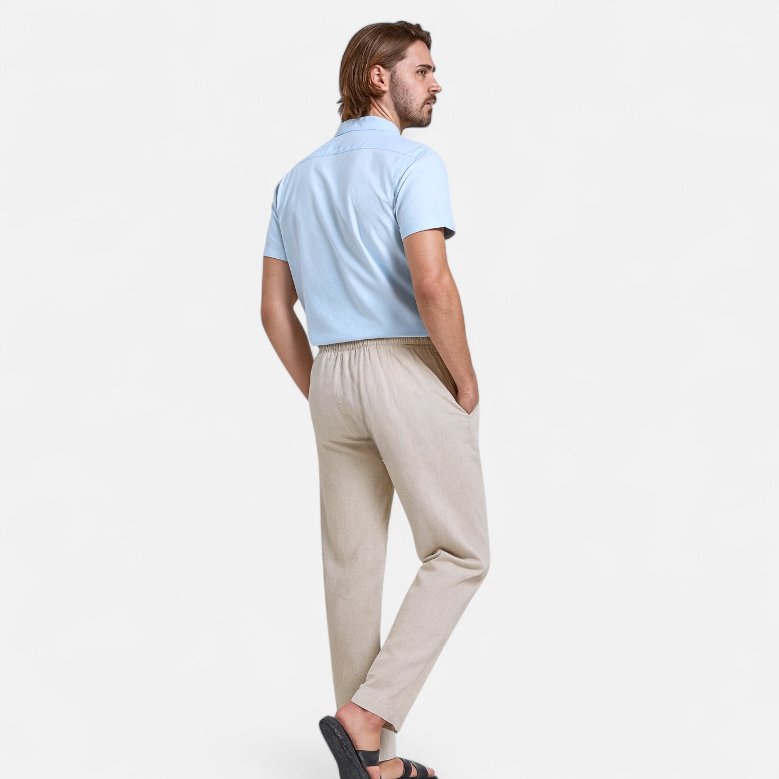 Belavoire | Men’s Loose Fit Linen Trousers Classic