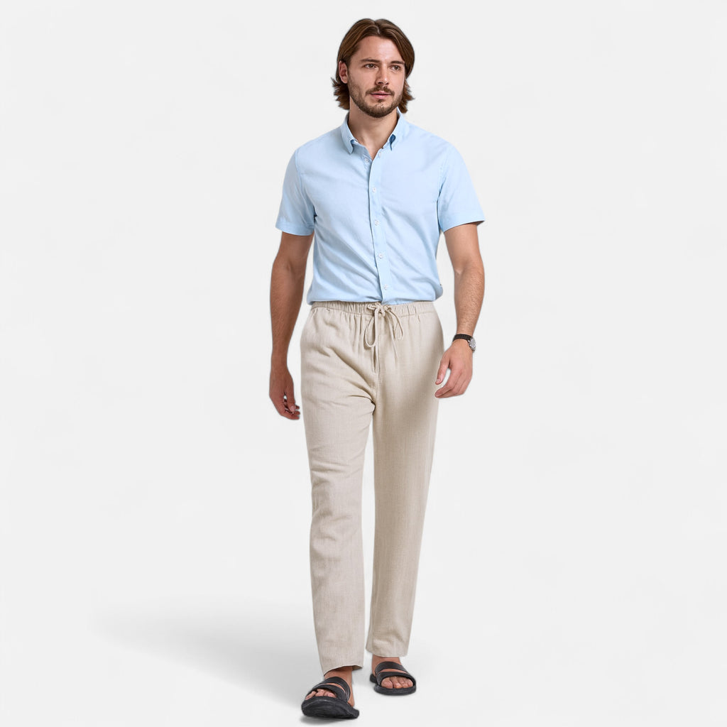 Belavoire | Men’s Loose Fit Linen Trousers Classic
