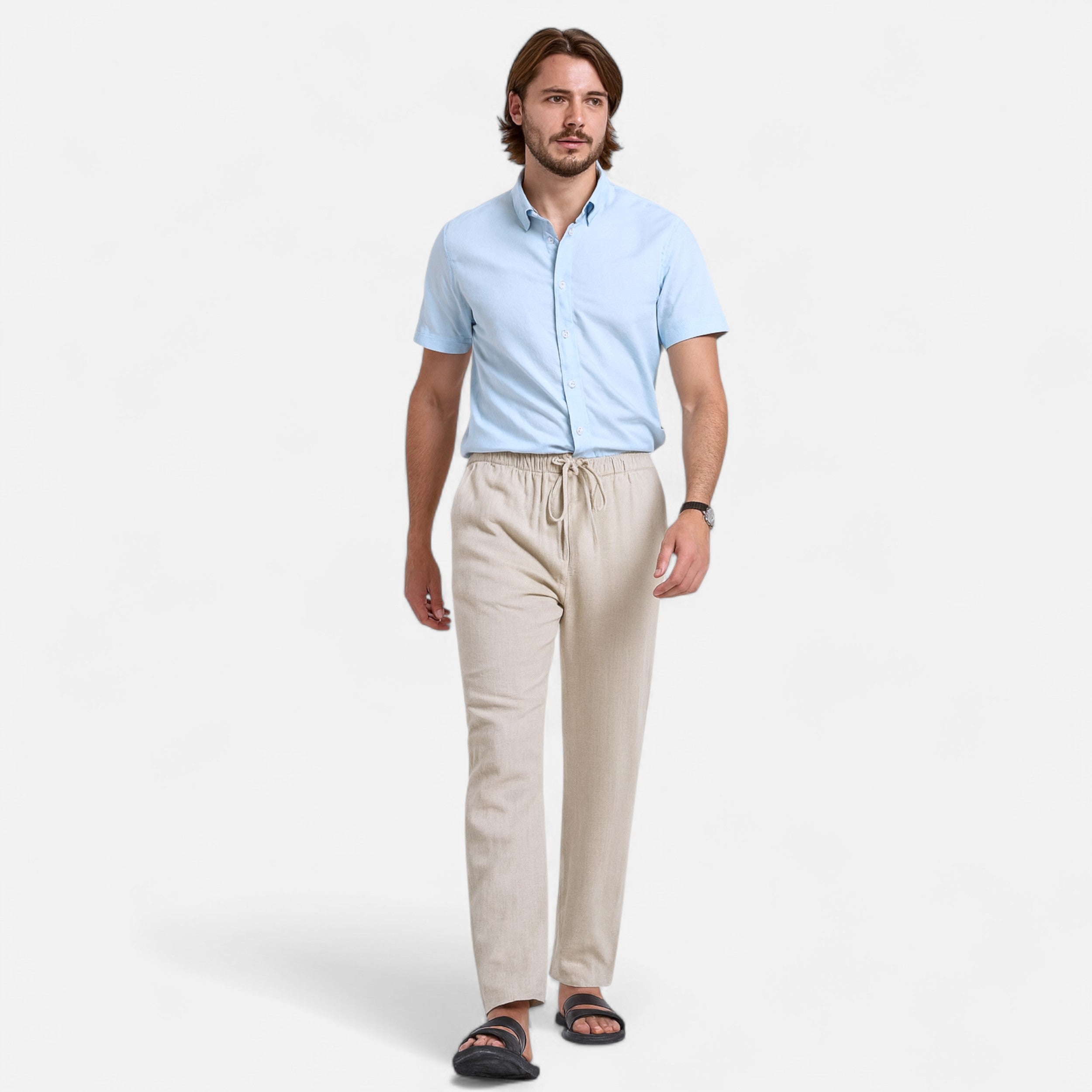 Belavoire | Men’s Loose Fit Linen Trousers Classic