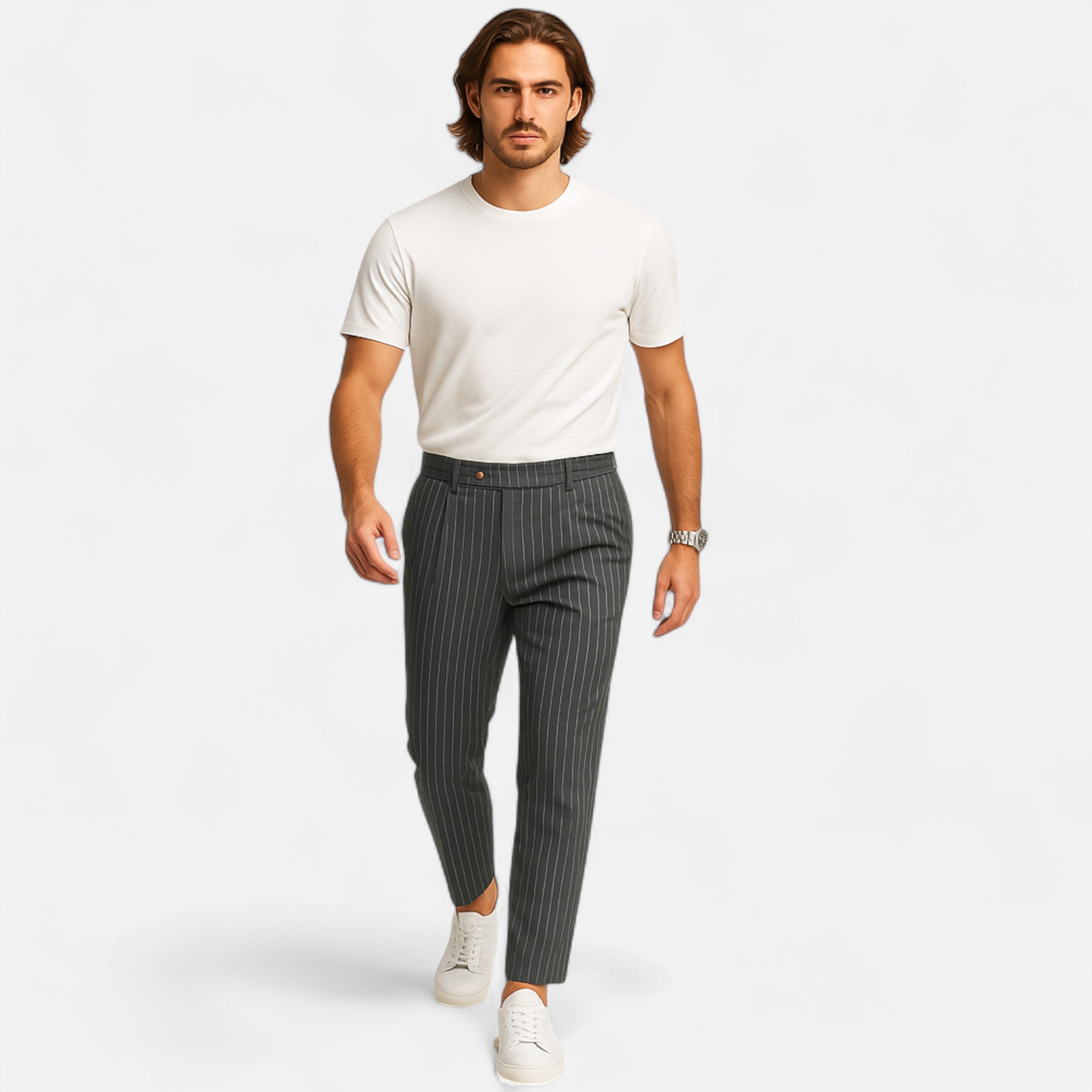Belavoire | Men’s Pleated Business-Casual Trousers Classic Fit