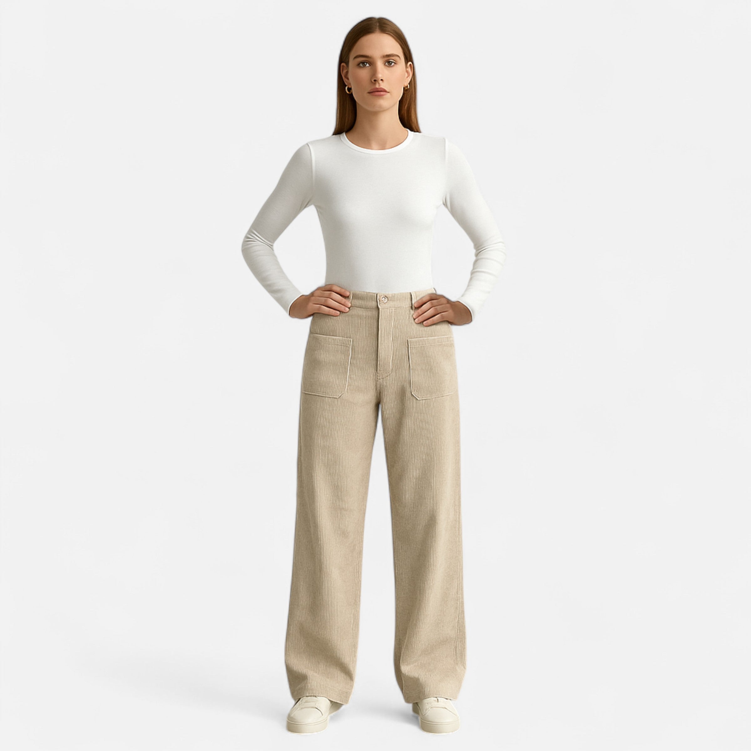 Belavoire | Women’s Corduroy Wide-Leg Trousers Classic