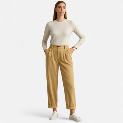 Belavoire | Women’s High-Waist Corduroy Trousers Classic