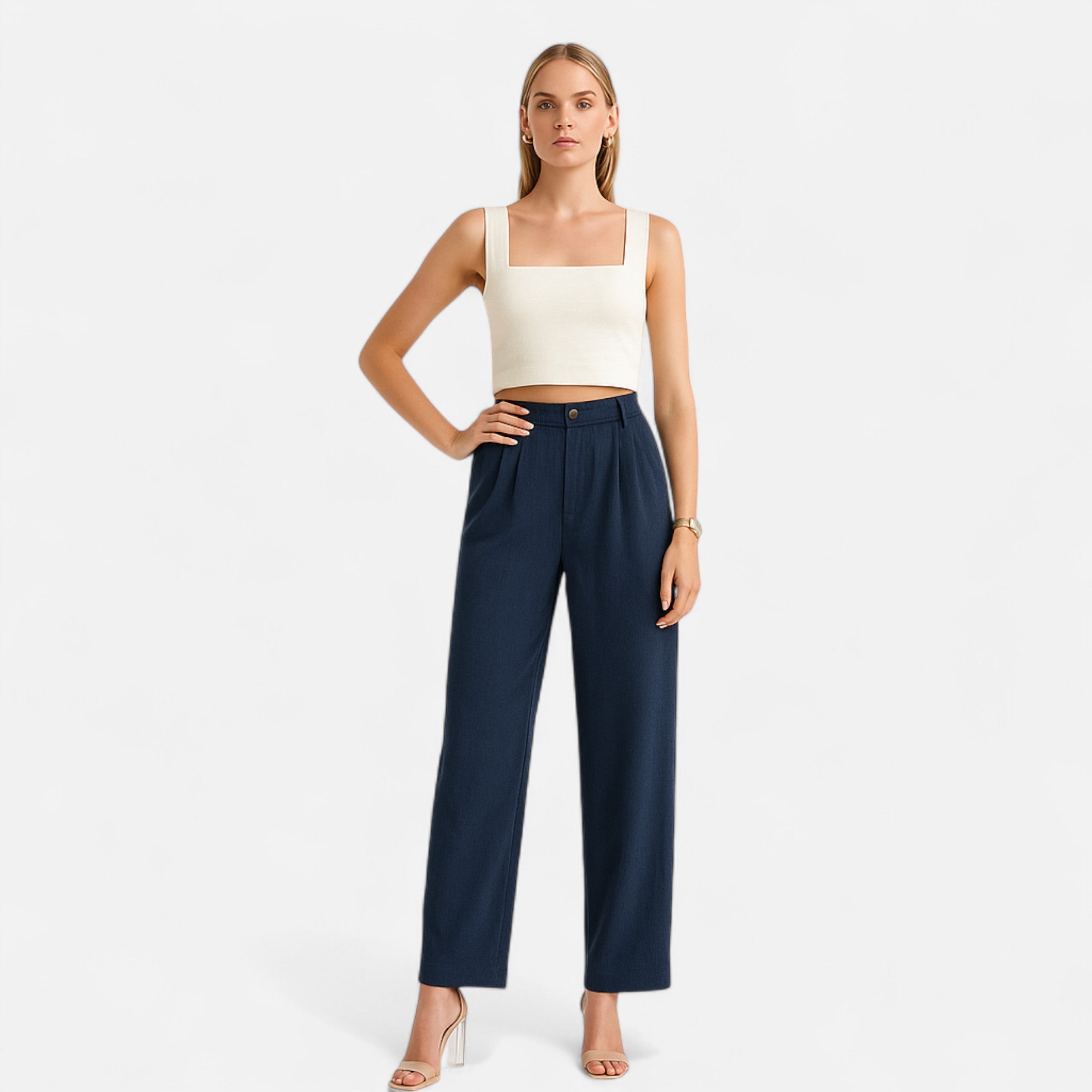 Belavoire | Women’s High-Waist Straight-Leg Trousers Classic