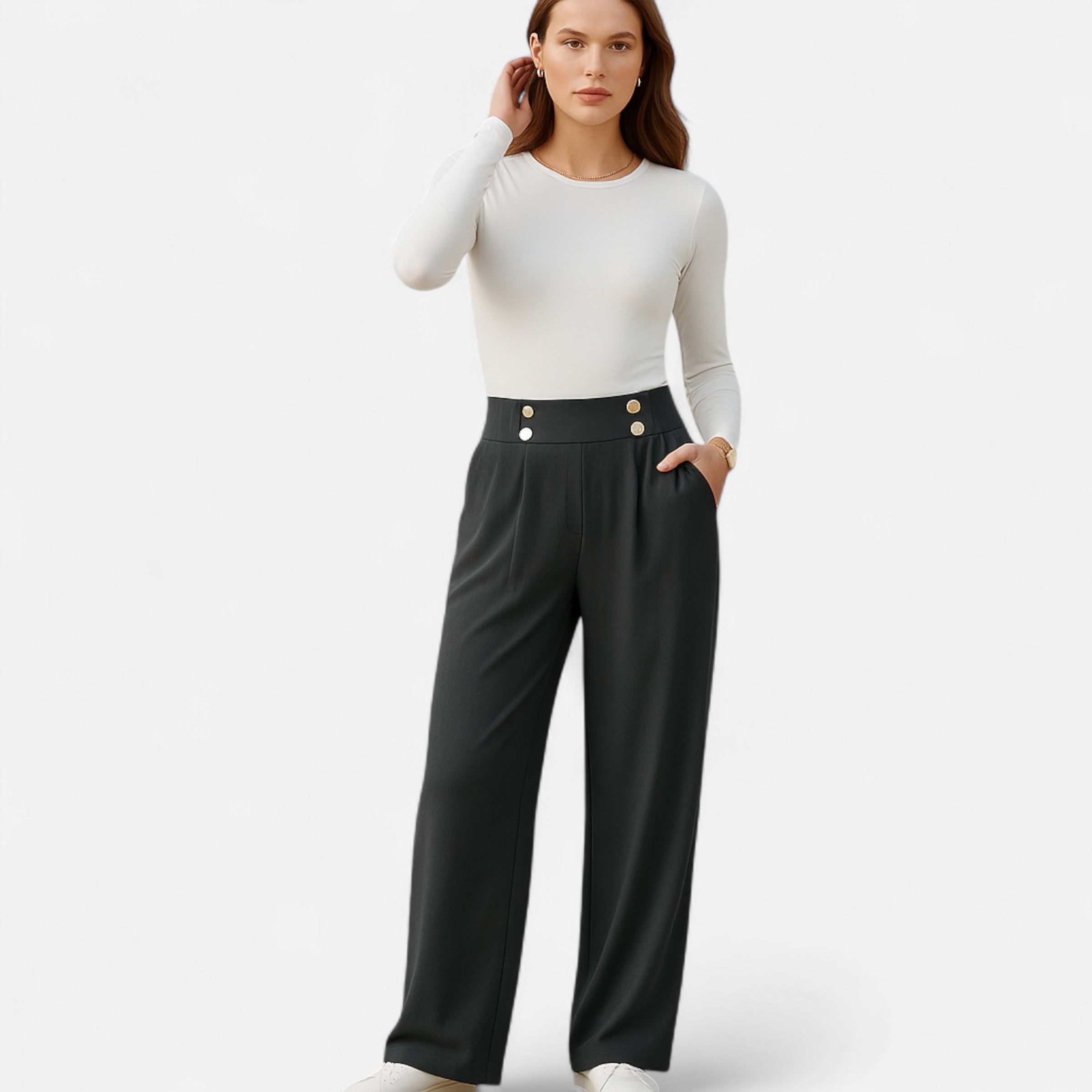 Belavoire | Women’s High-Waist Straight-Leg Trousers