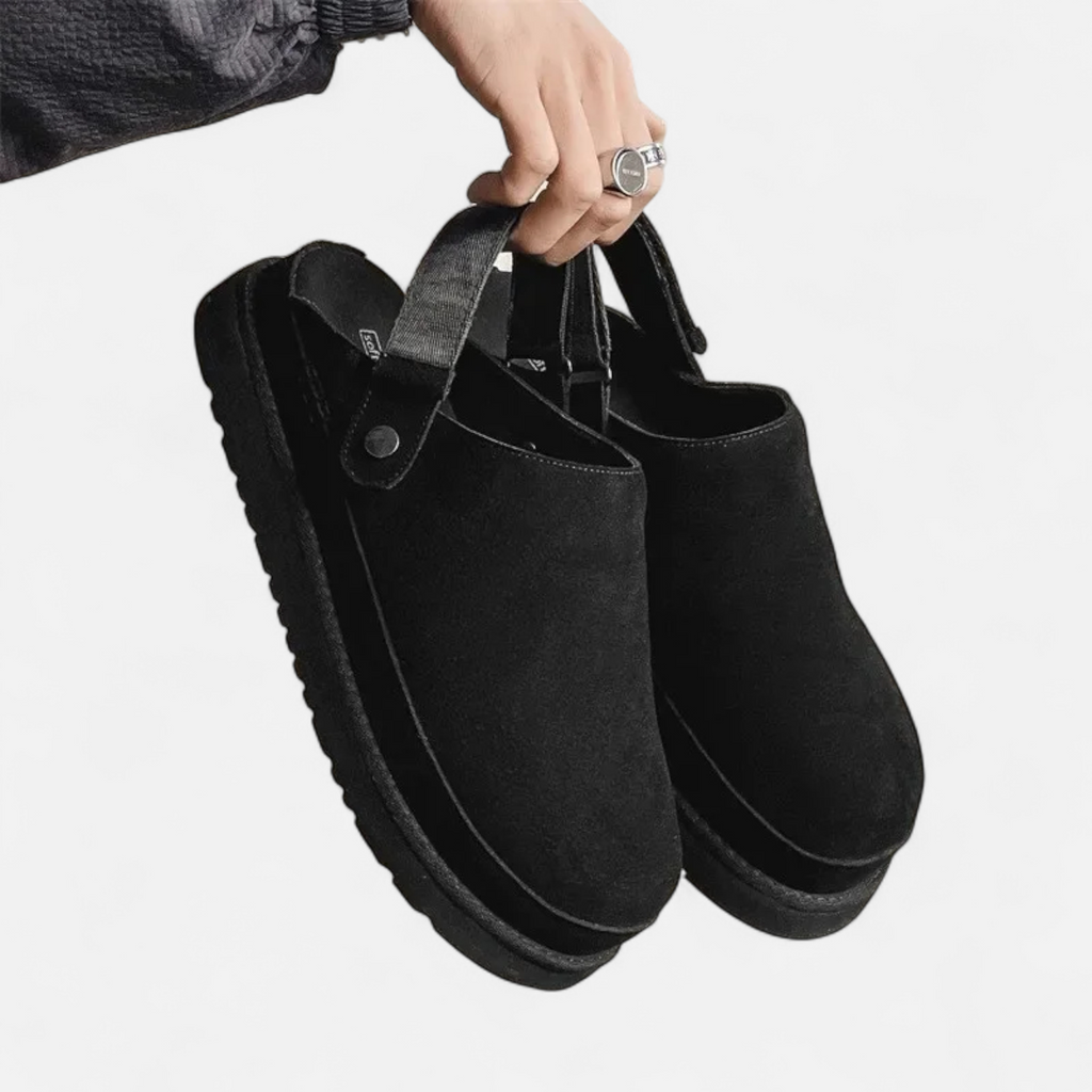 Belavoire | Unisex Leather Slippers with Back Strap Classic