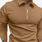 Belavoire | Men’s Ribbed Golf Polo with Zip Lapel