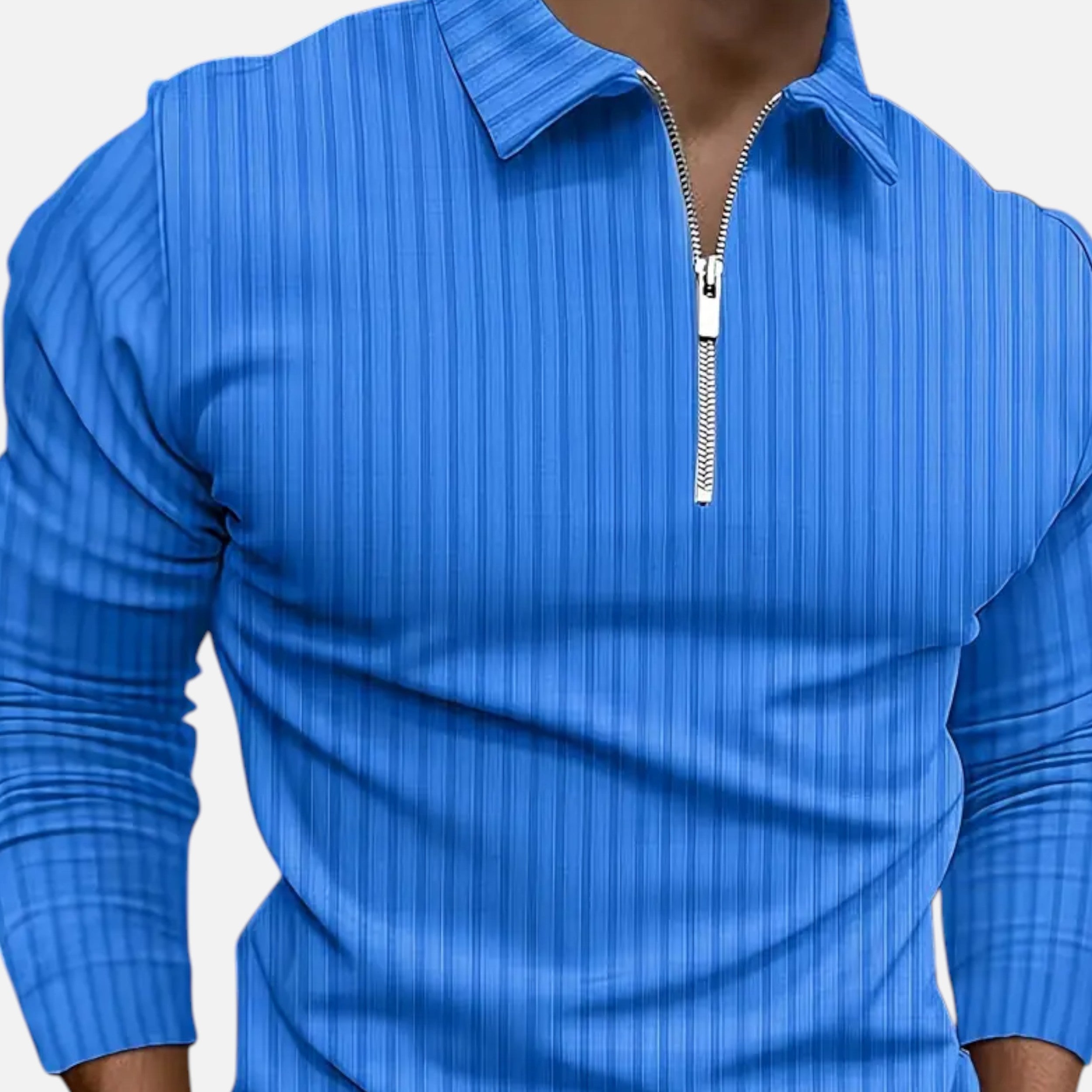 Belavoire | Men’s Ribbed Golf Polo with Zip Lapel