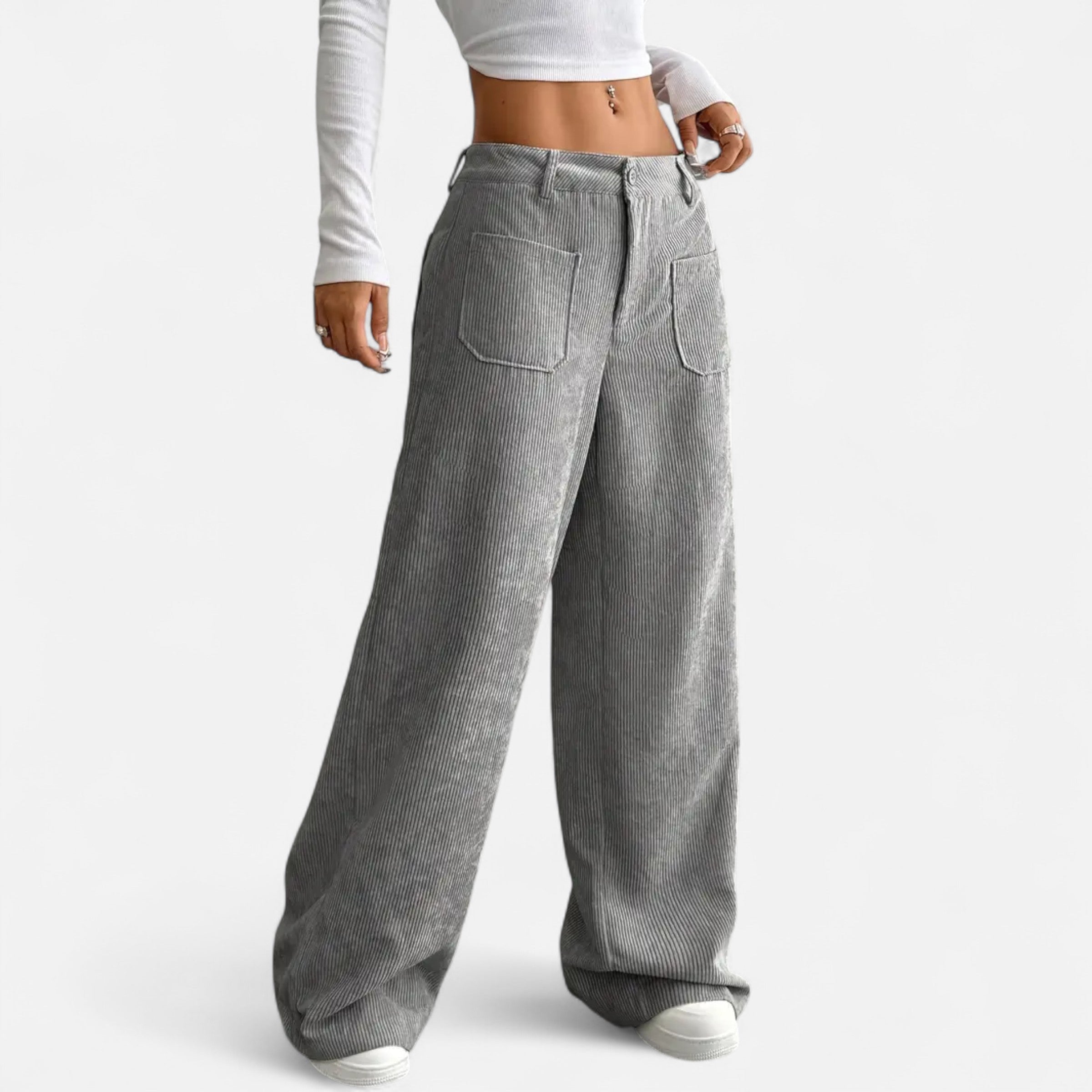 Belavoire | Women’s Corduroy Wide-Leg Trousers Classic
