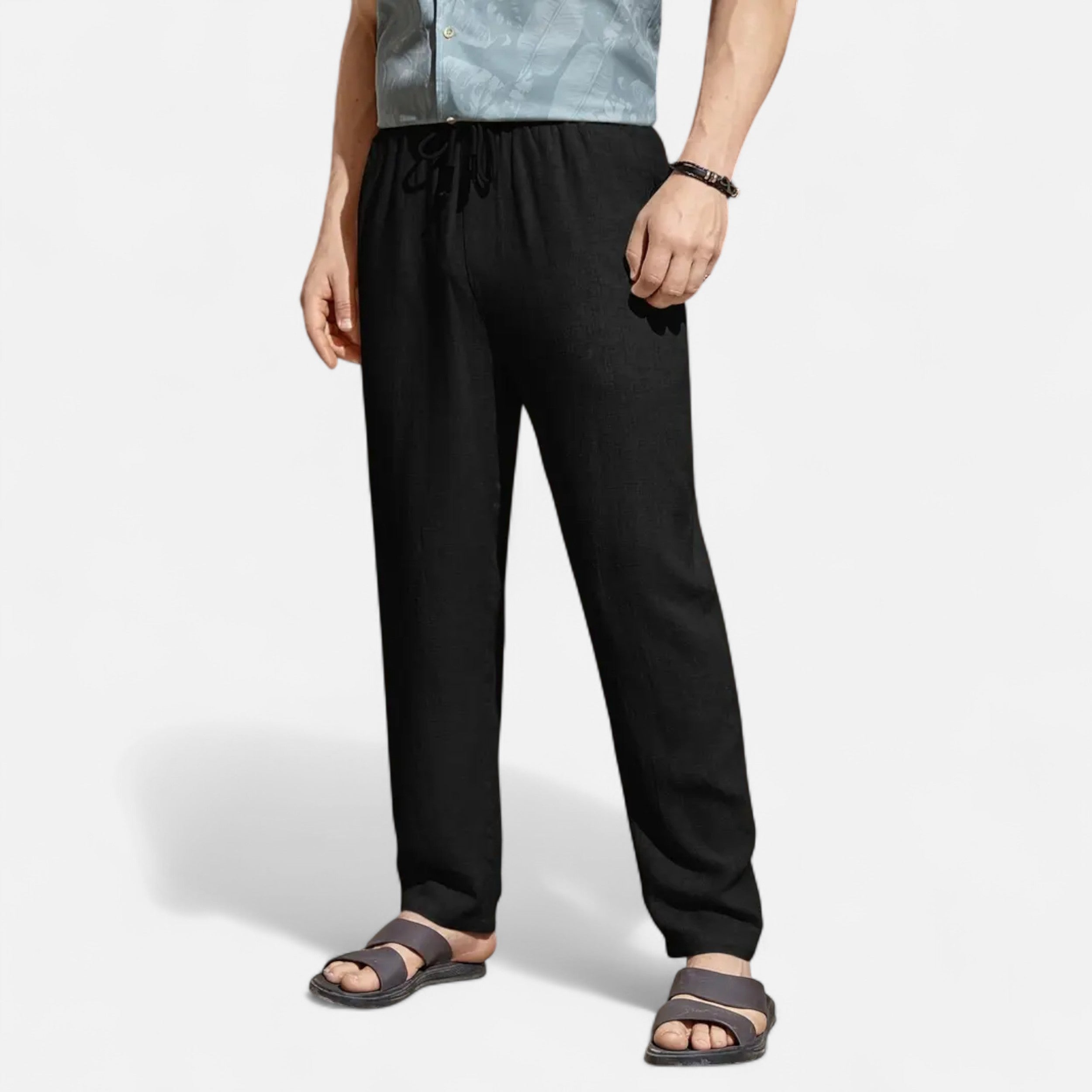 Belavoire | Men’s Linen-Blend Drawstring Trousers Riviera