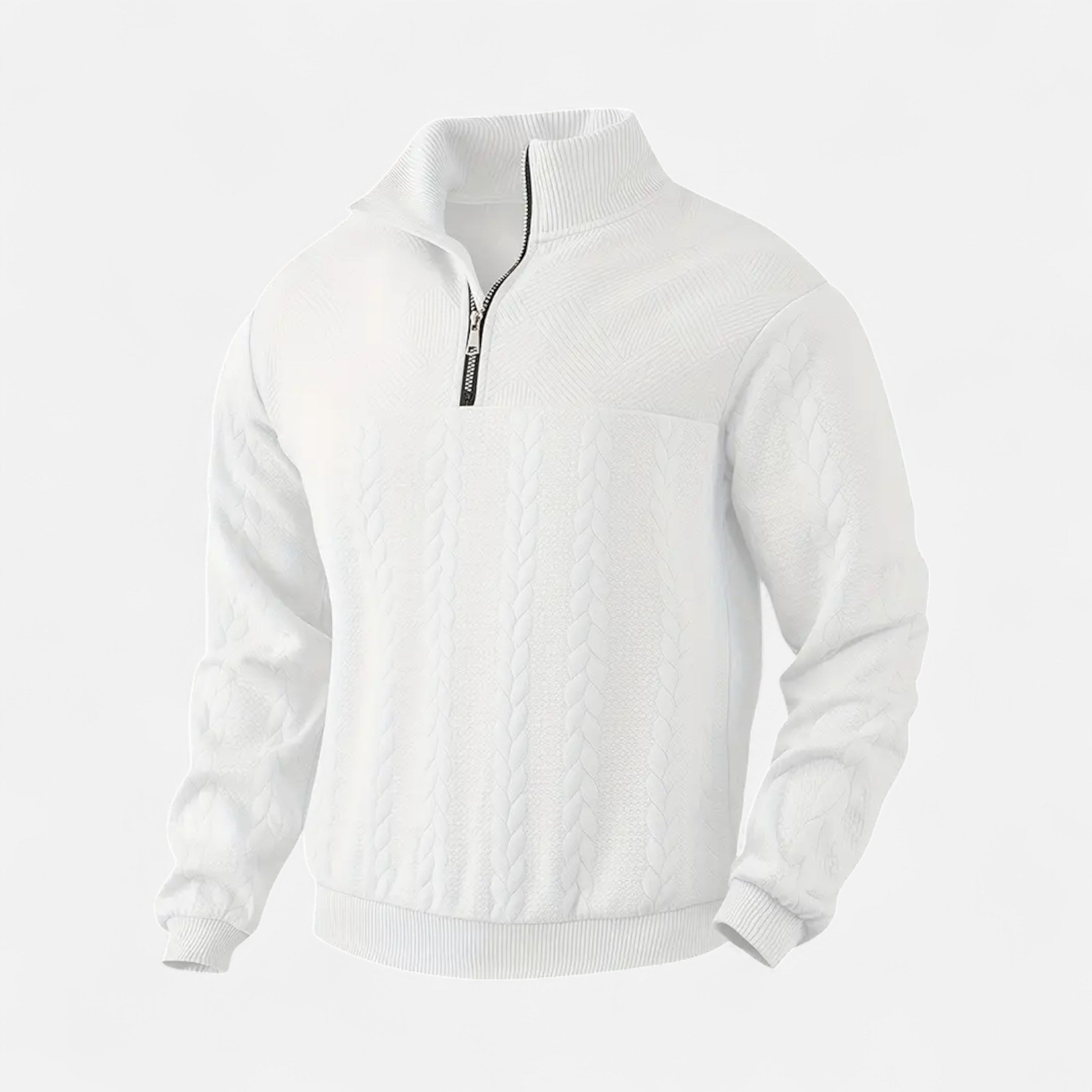 Belavoire | Men’s Zip Henley Sweater with Stand Collar