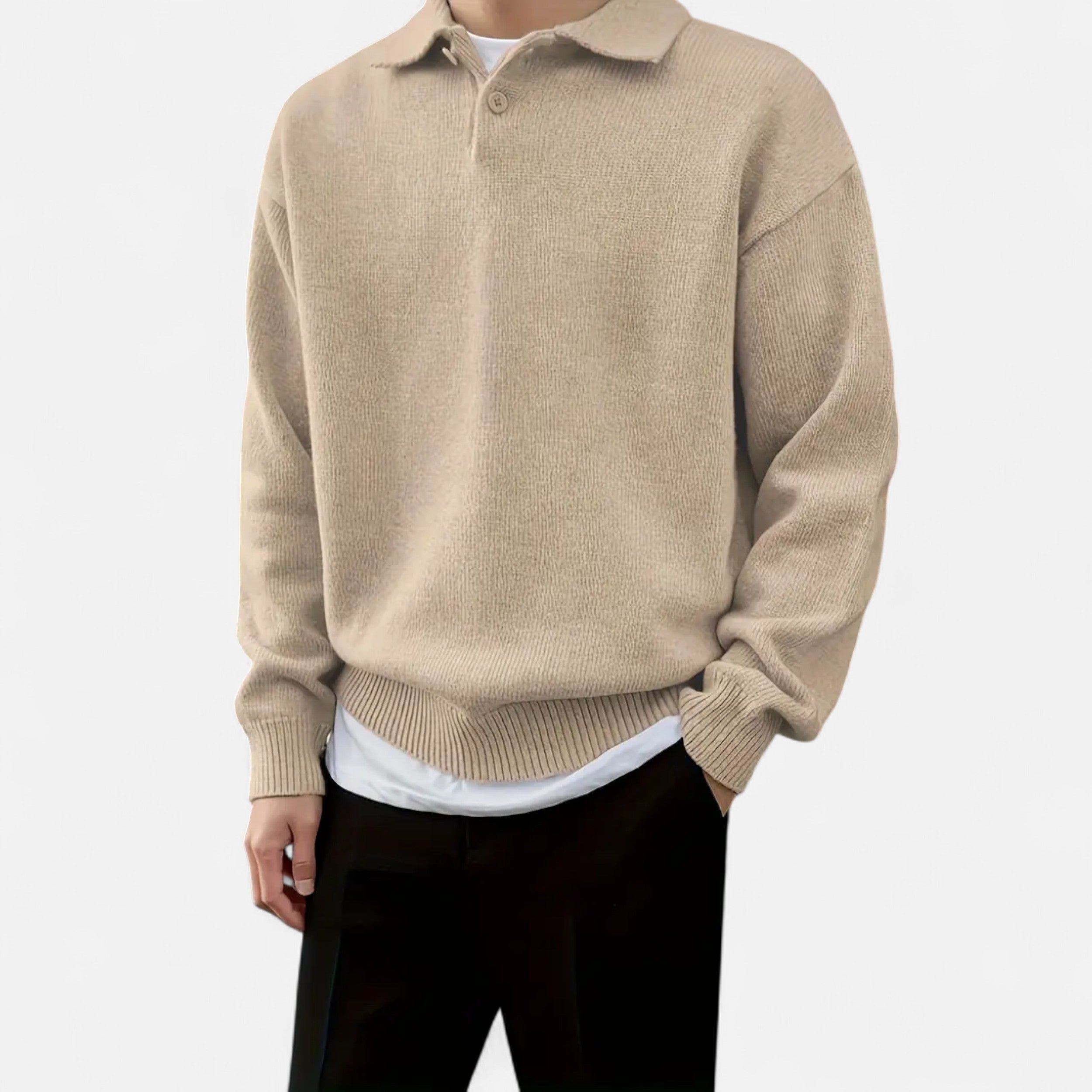 Belavoire | Men’s Knit Polo Sweater Autumn/Winter Classic