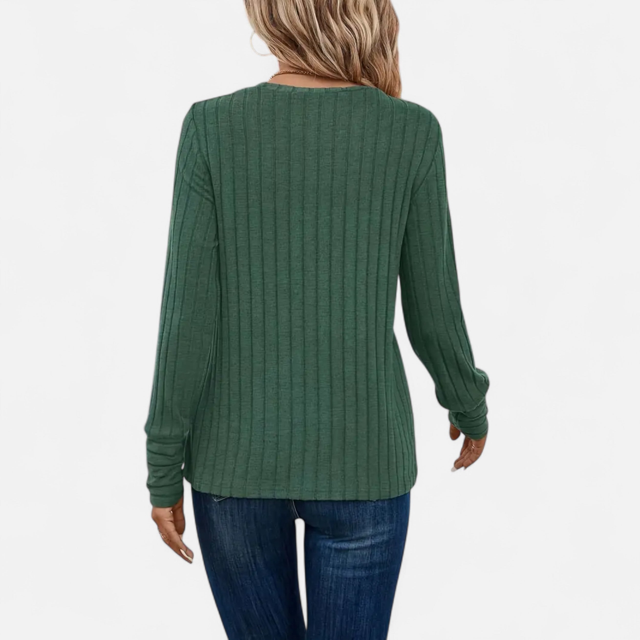 Belavoire | Women’s Elegant Ribbed Long Sleeve Shirt