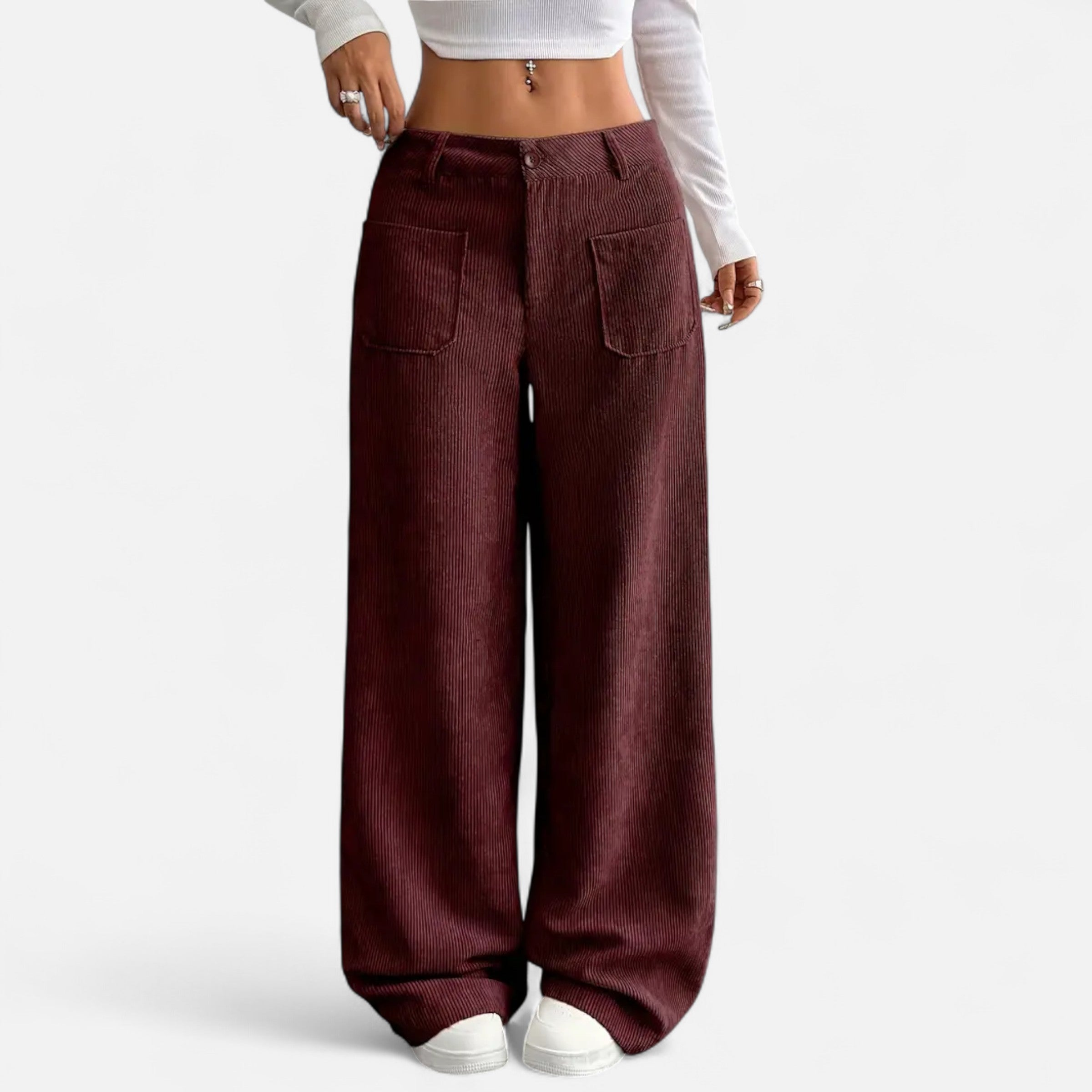 Belavoire | Women’s Corduroy Wide-Leg Trousers Classic