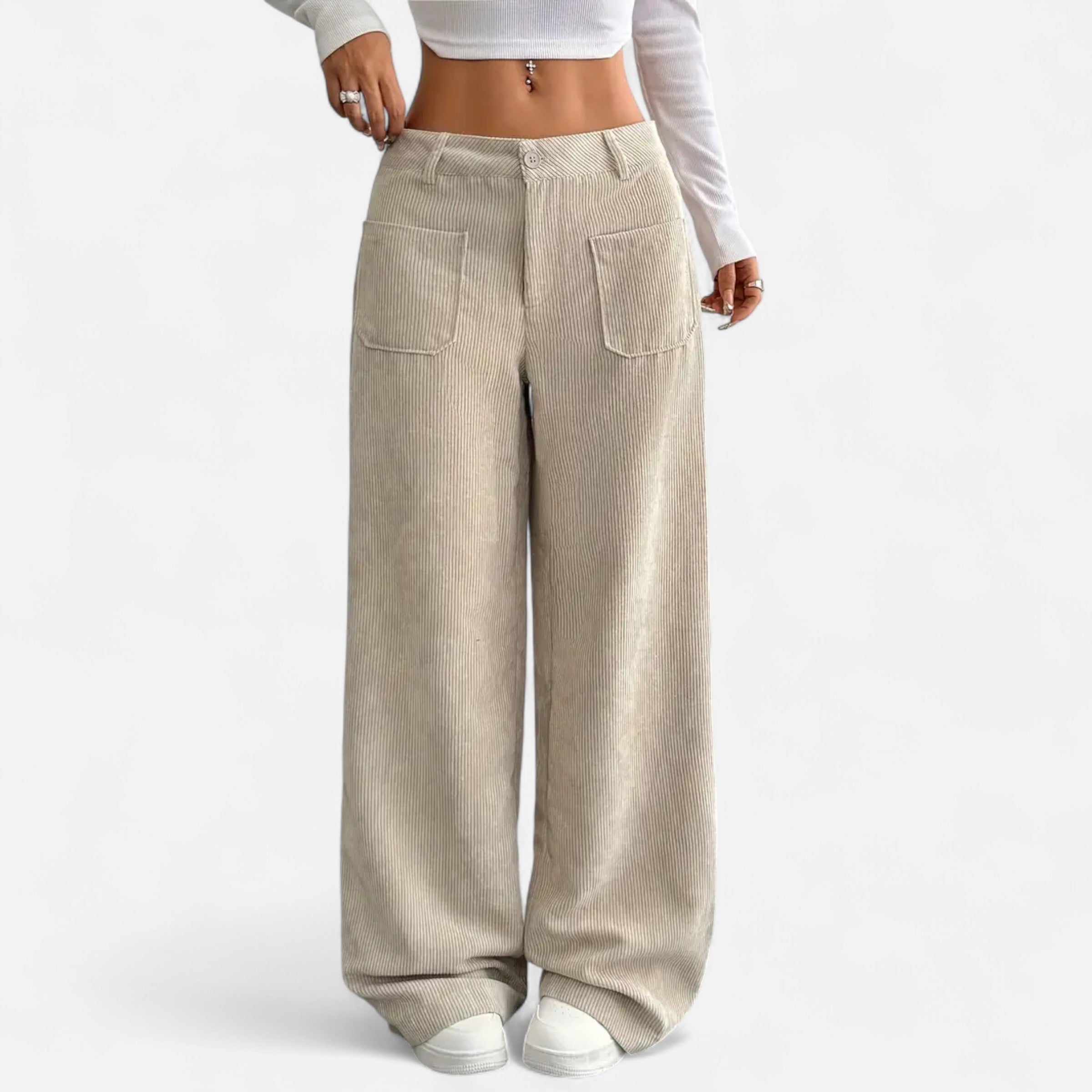 Belavoire | Women’s Corduroy Wide-Leg Trousers Classic
