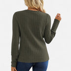 Belavoire | Women’s Elegant Ribbed Long Sleeve Shirt