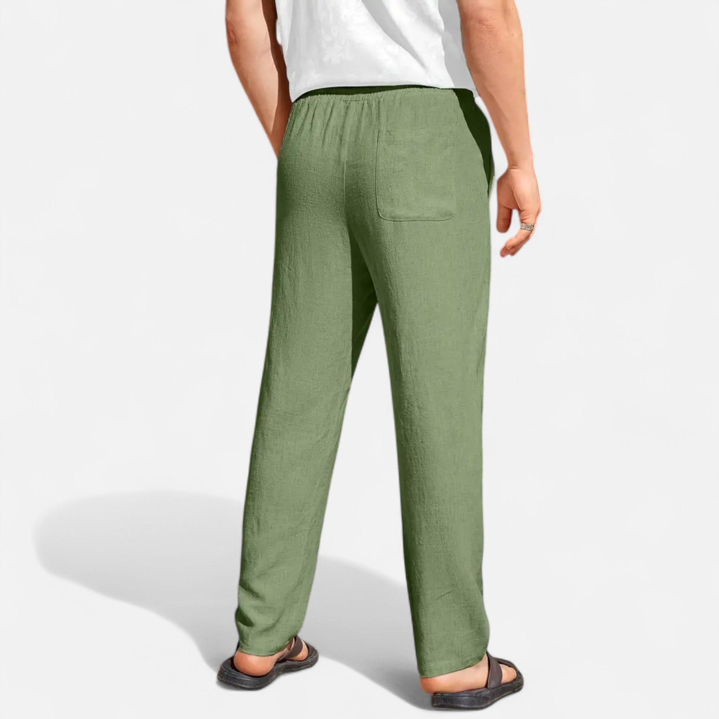 Belavoire | Men’s Linen-Blend Drawstring Trousers Riviera