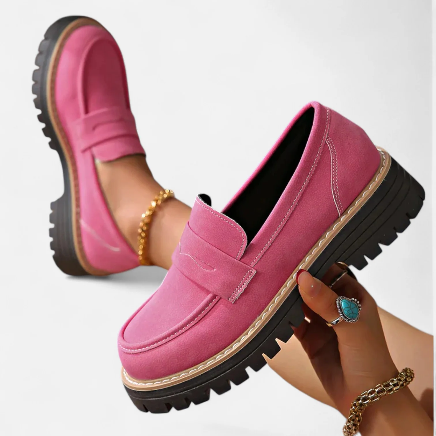 Belavoire | Women’s Chunky Comfort Loafers Heritage Fit