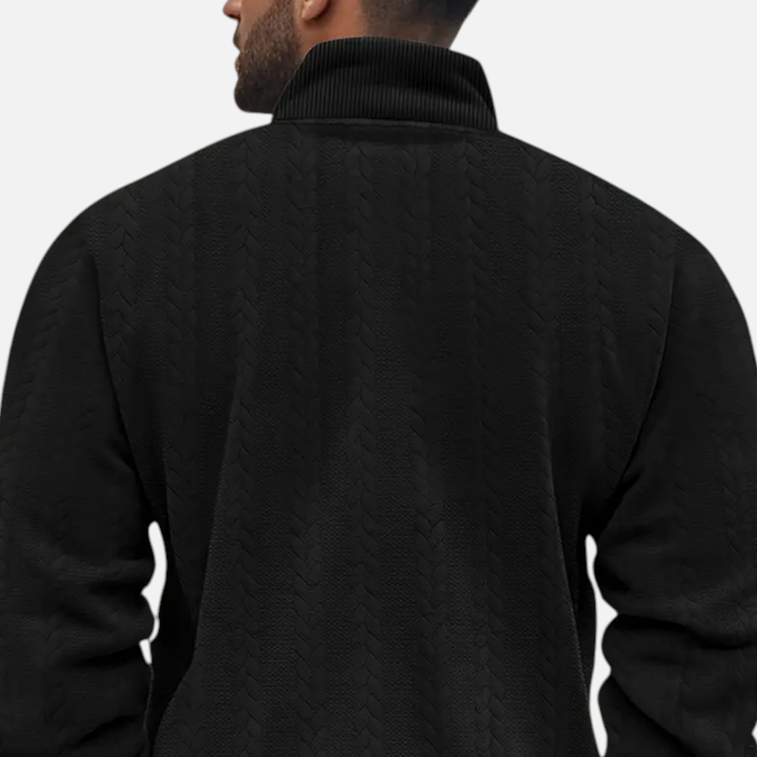 Belavoire | Men’s Zip Henley Sweater with Stand Collar