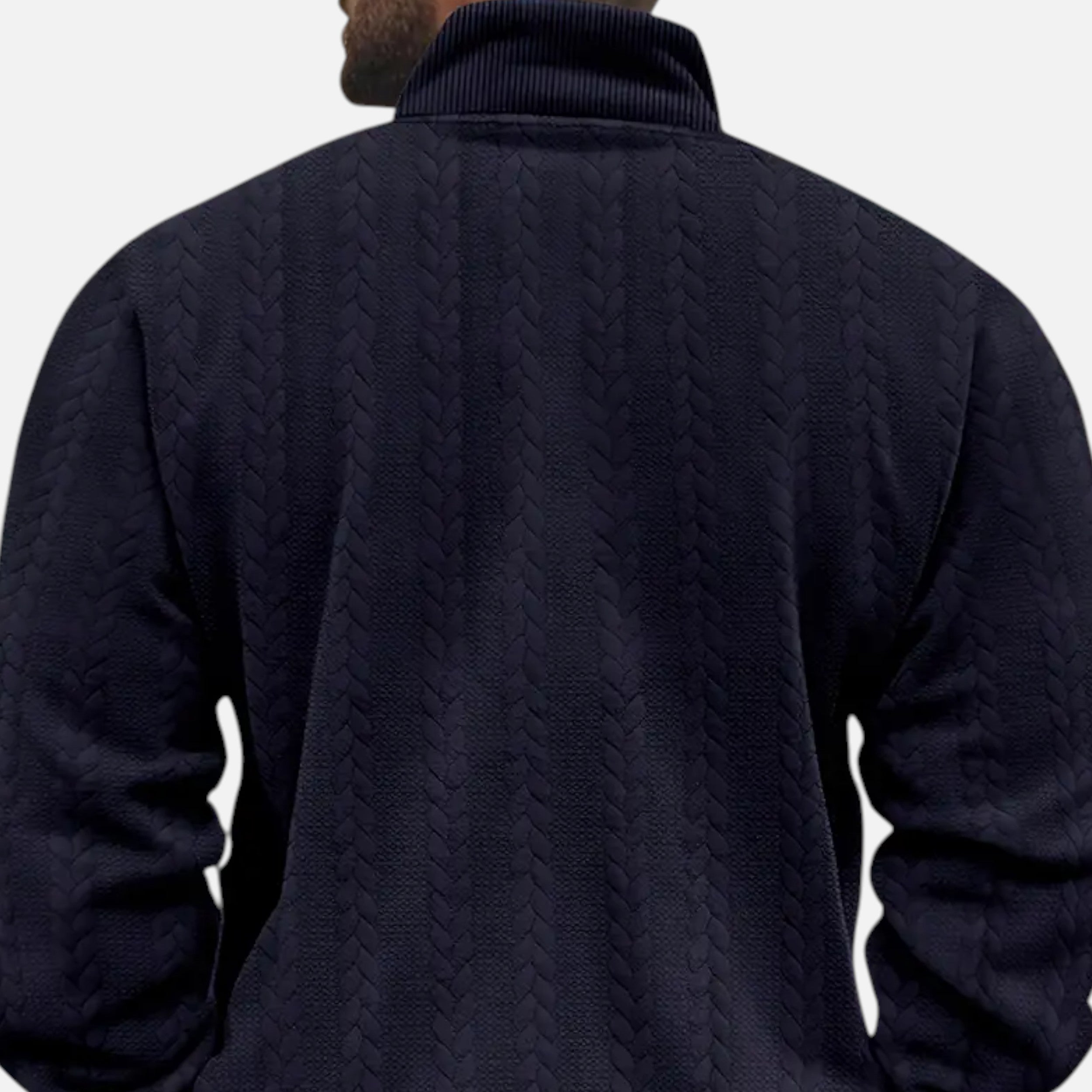 Belavoire | Men’s Zip Henley Sweater with Stand Collar