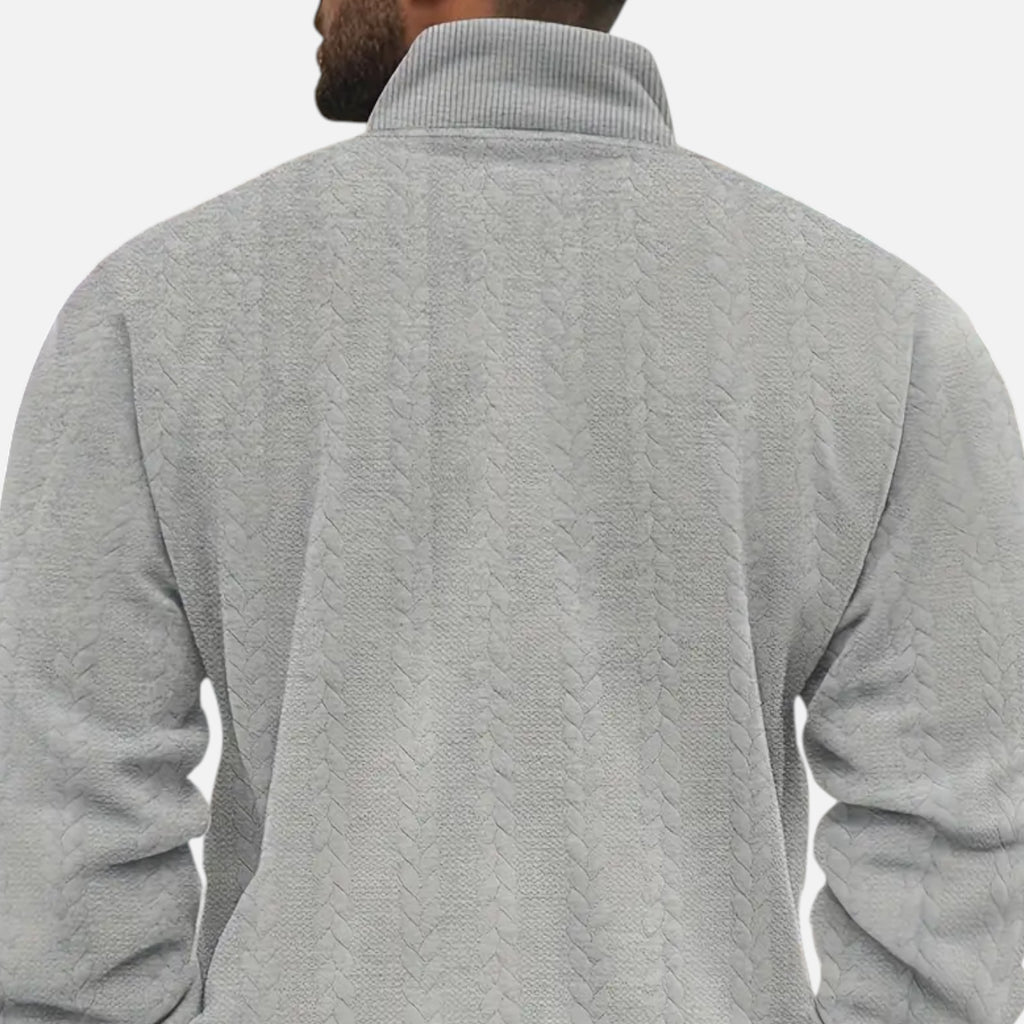 Belavoire | Men’s Zip Henley Sweater with Stand Collar