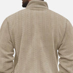 Belavoire | Men’s Zip Henley Sweater with Stand Collar