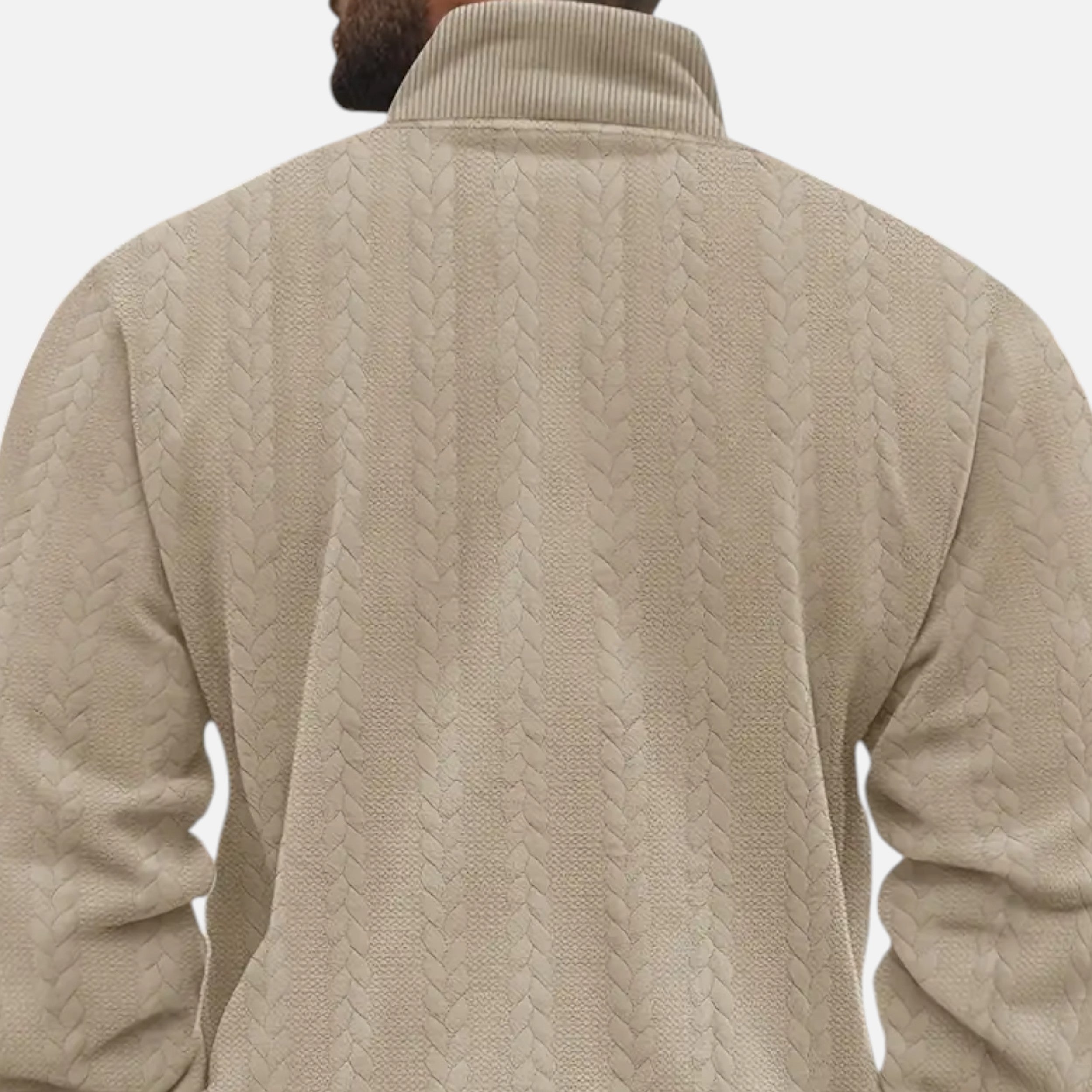 Belavoire | Men’s Zip Henley Sweater with Stand Collar