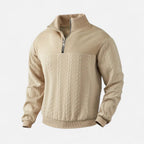 Belavoire | Men’s Zip Henley Sweater with Stand Collar