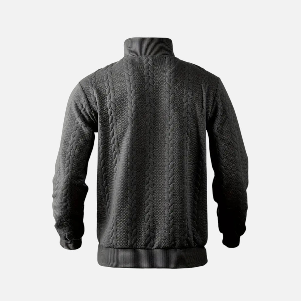 Belavoire | Men’s Zip Henley Sweater with Stand Collar