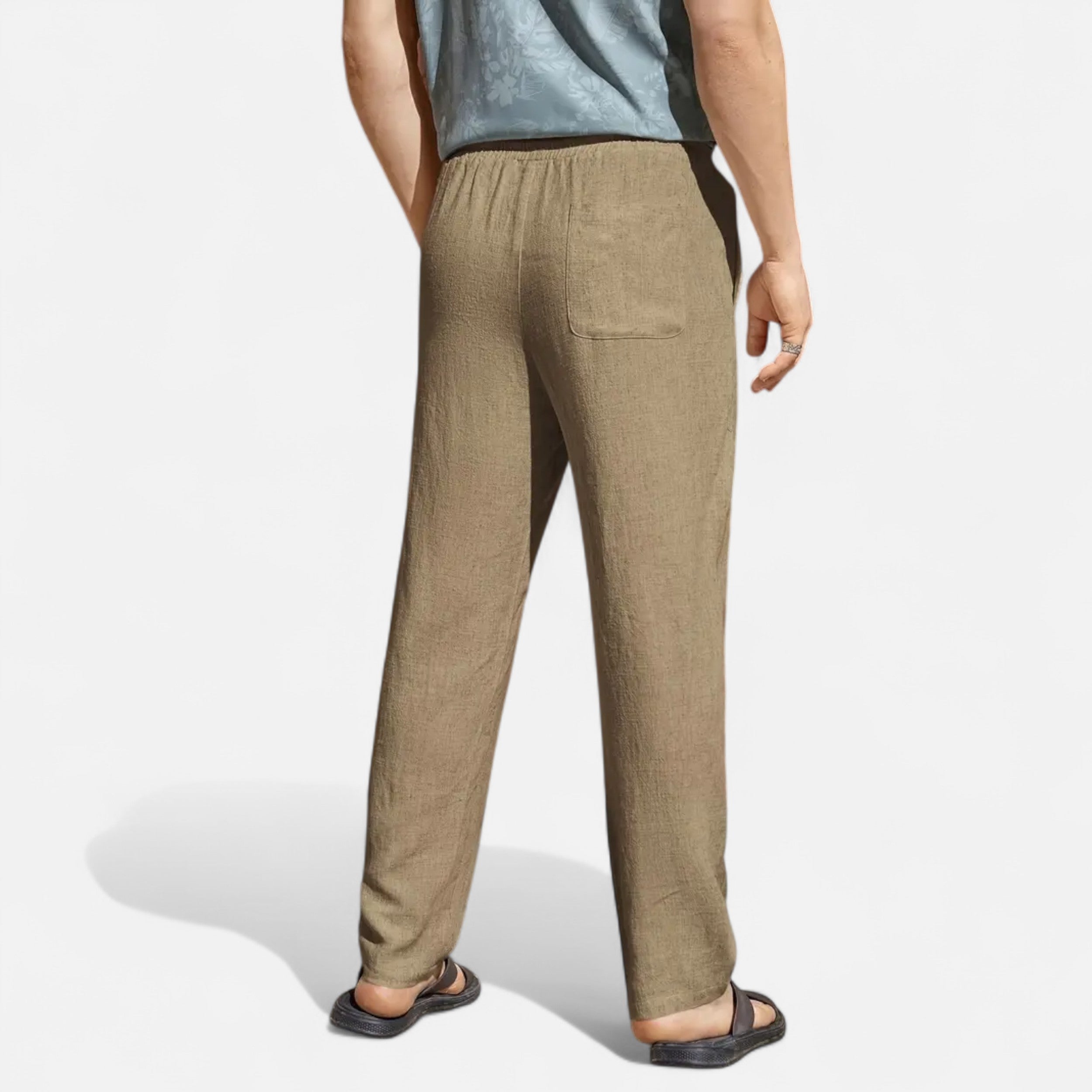 Belavoire | Men’s Linen-Blend Drawstring Trousers Riviera