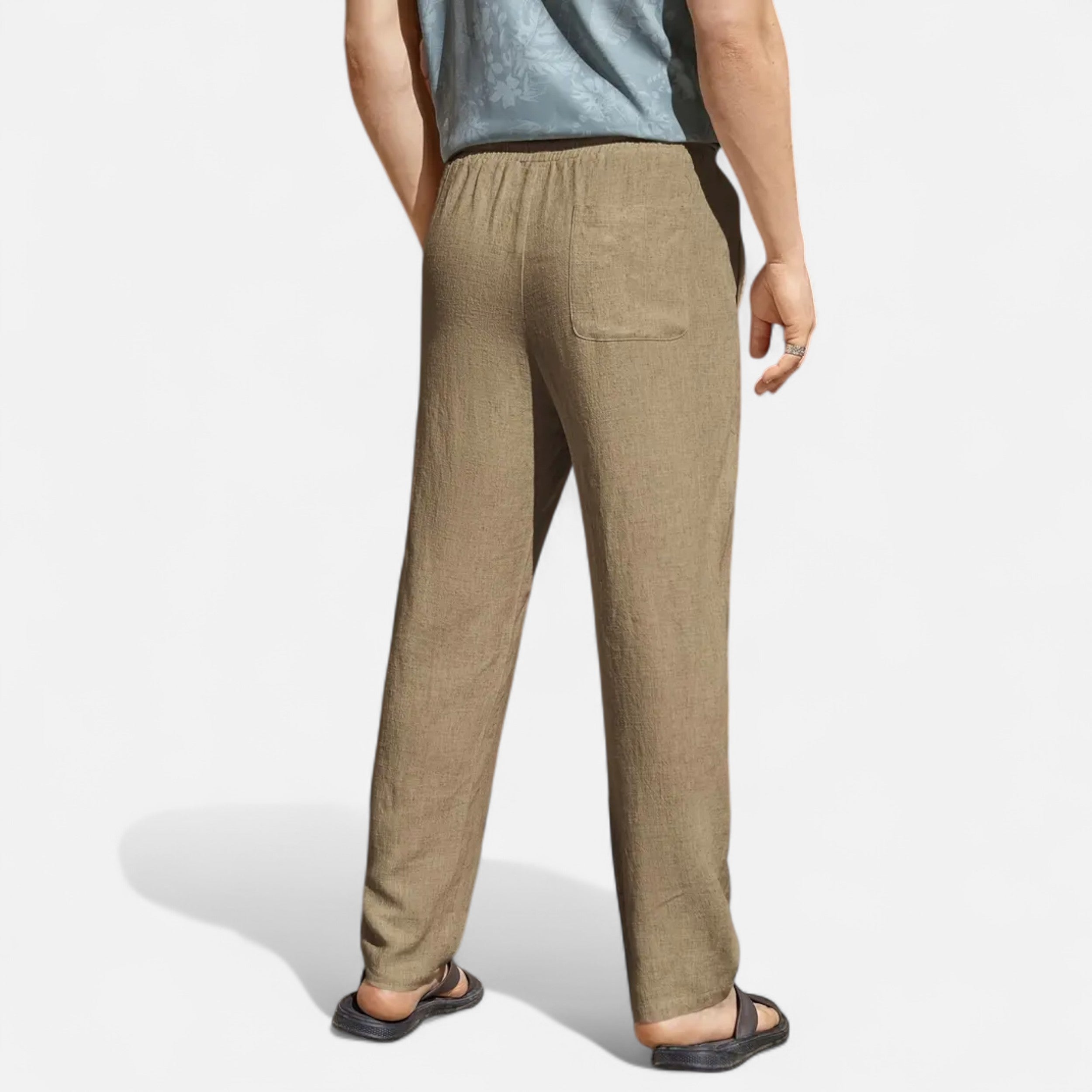 Belavoire | Men’s Linen-Blend Drawstring Trousers Riviera