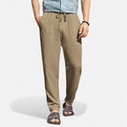 Belavoire | Men’s Linen-Blend Drawstring Trousers Riviera