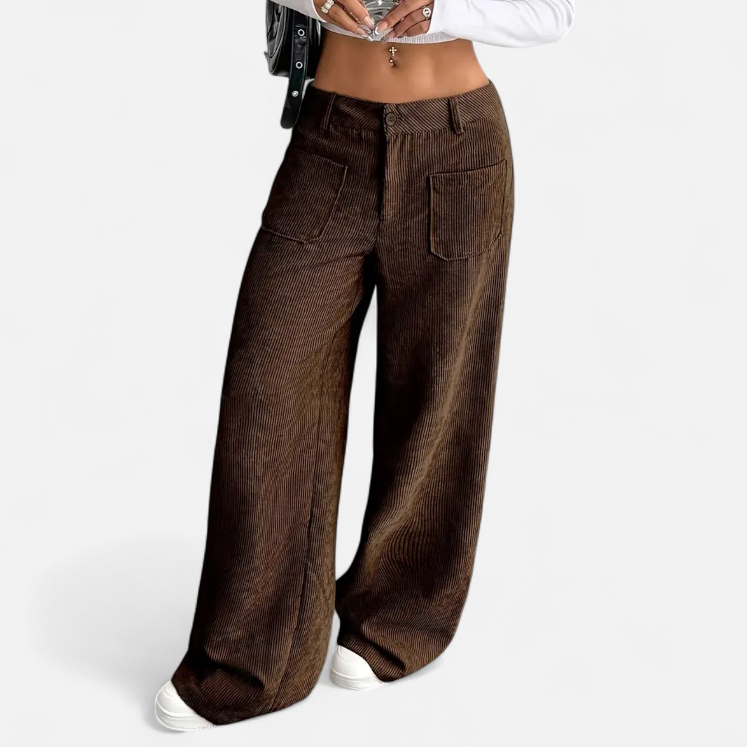 Belavoire | Women’s Corduroy Wide-Leg Trousers Classic