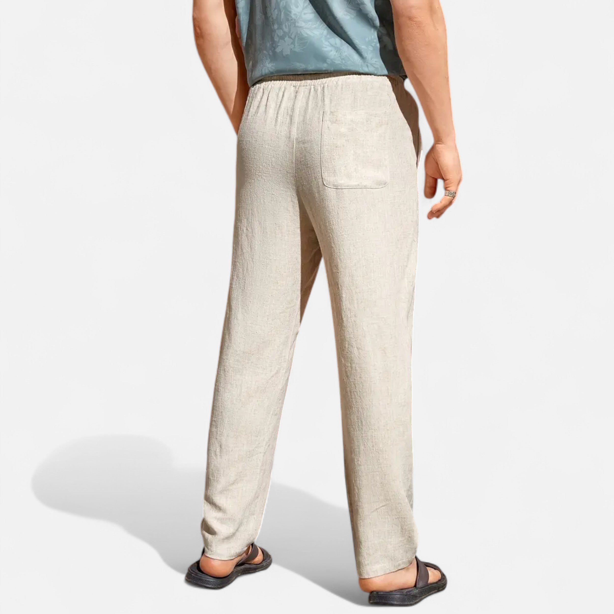 Belavoire | Men’s Linen-Blend Drawstring Trousers Riviera