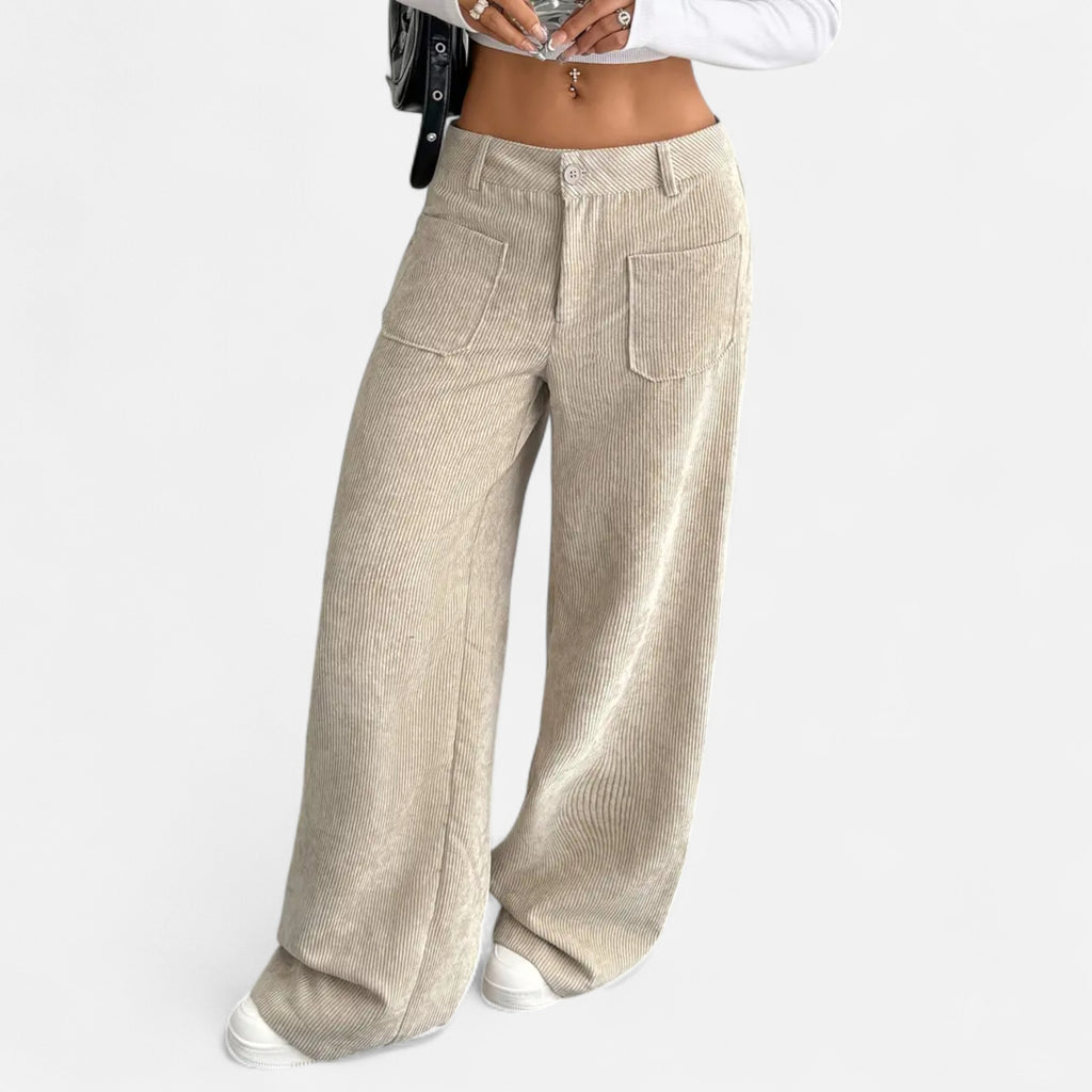 Belavoire | Women’s Corduroy Wide-Leg Trousers Classic