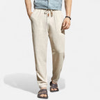Belavoire | Men’s Linen-Blend Drawstring Trousers Riviera