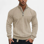 Belavoire | Men’s Zip Henley Sweater with Stand Collar